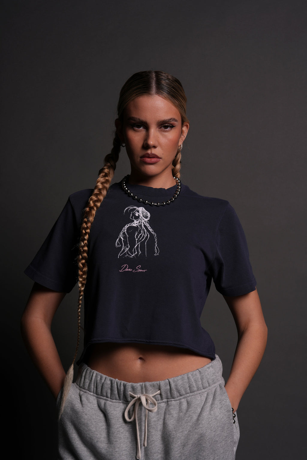 Mission Accomplished "Premium" (Cropped) Tee in Storm Blue - imagem 3