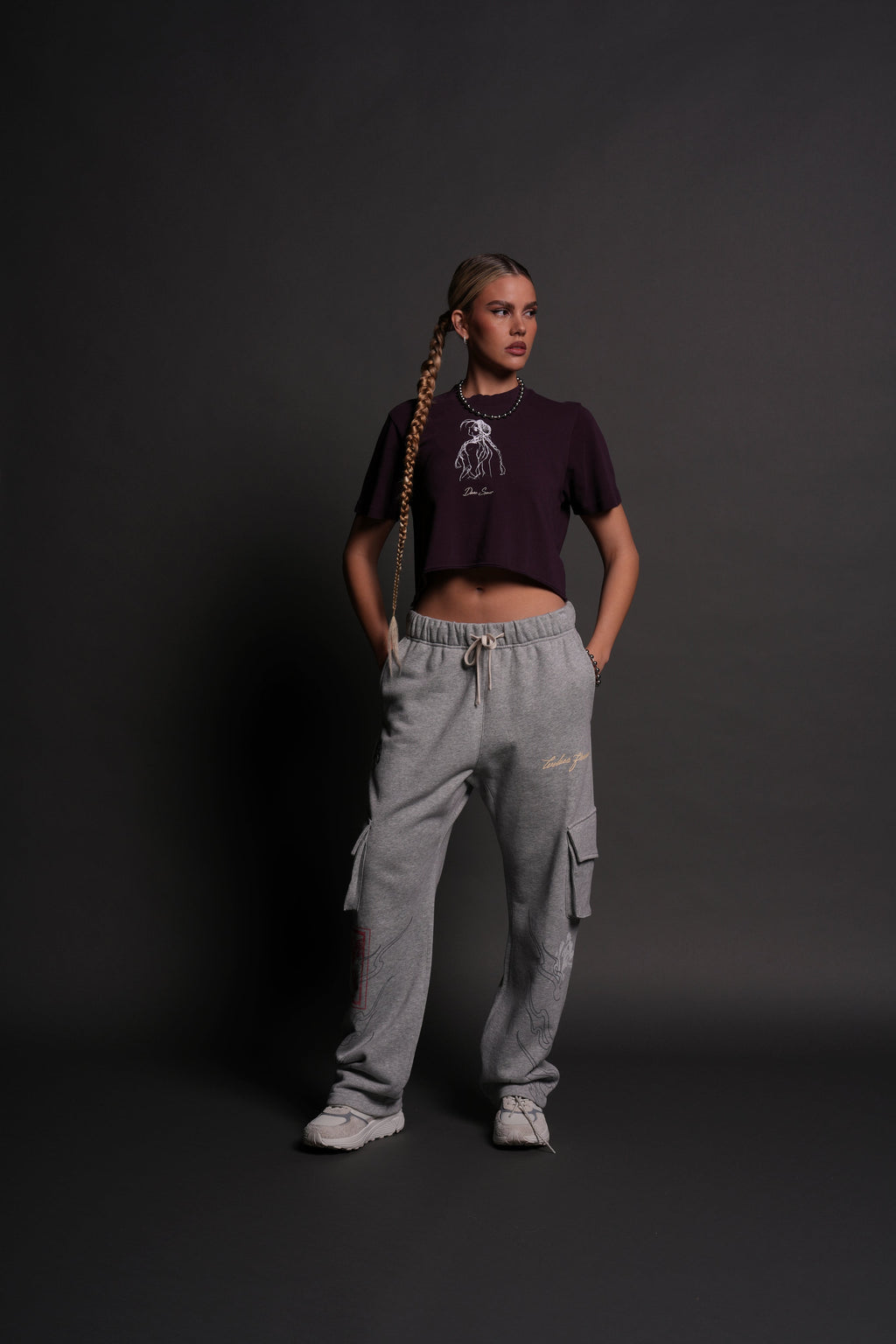 Mission Accomplished "Premium" (Cropped) Tee in Storm Purple - imagem 7