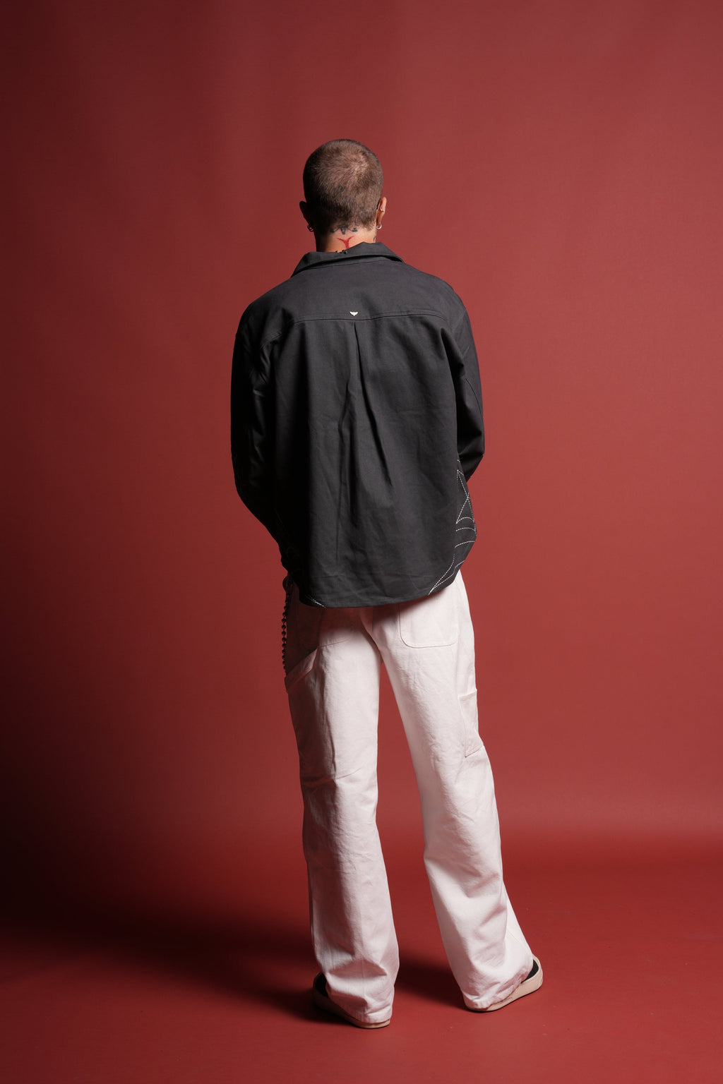 Sashiko Webs Winslow Shirt Jacket in Norse Blue