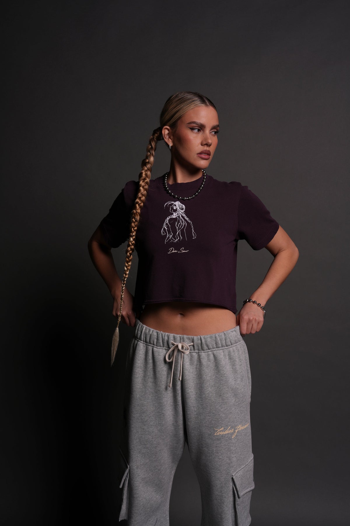 Mission Accomplished "Premium" (Cropped) Tee in Storm Purple - imagem 2