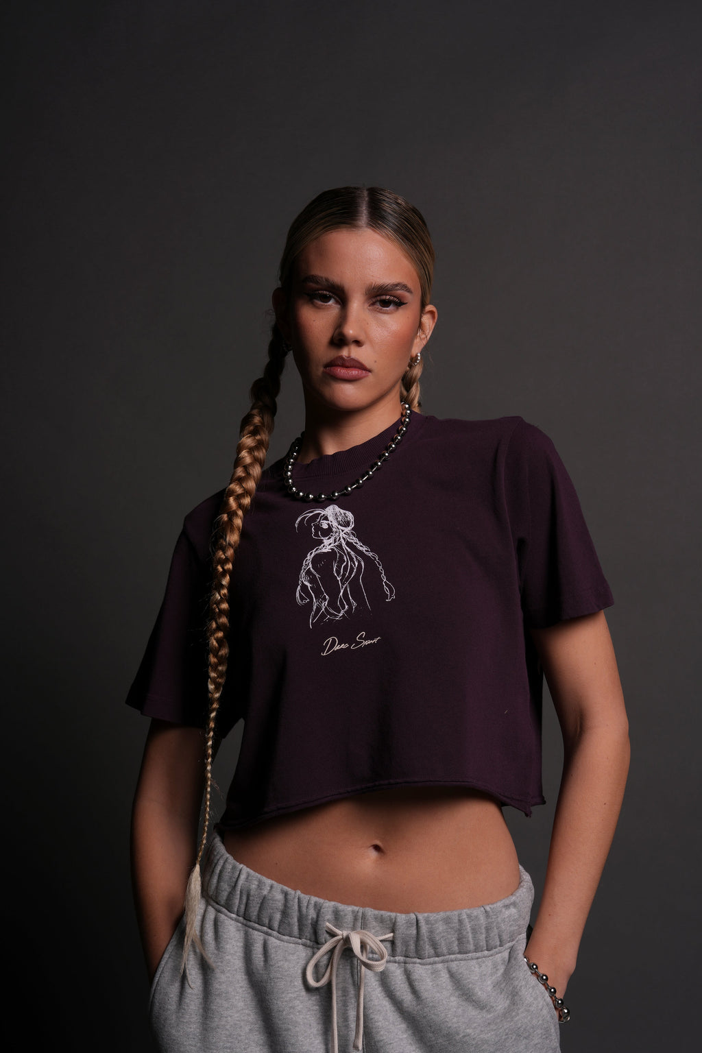 Mission Accomplished "Premium" (Cropped) Tee in Storm Purple - imagem 1