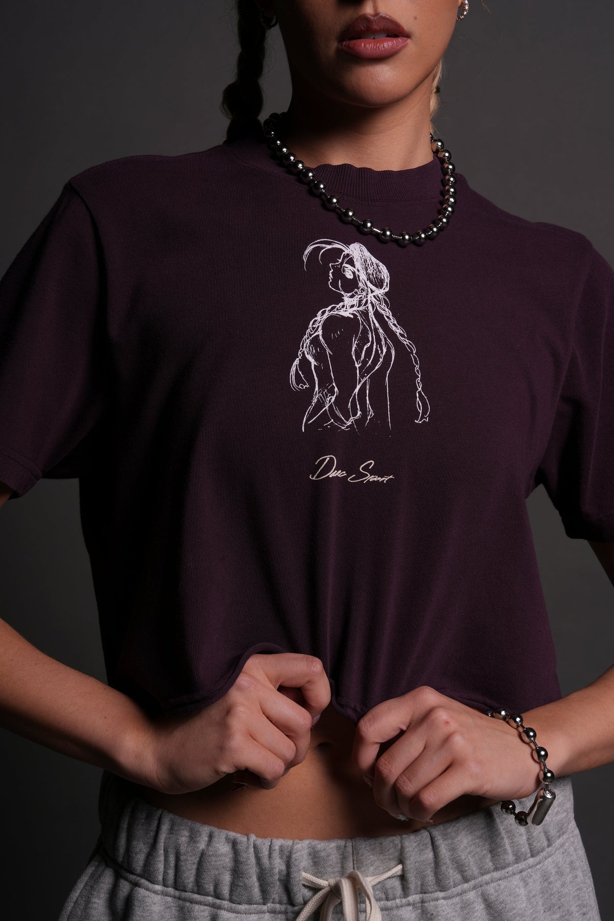 Mission Accomplished "Premium" (Cropped) Tee in Storm Purple - imagem 8