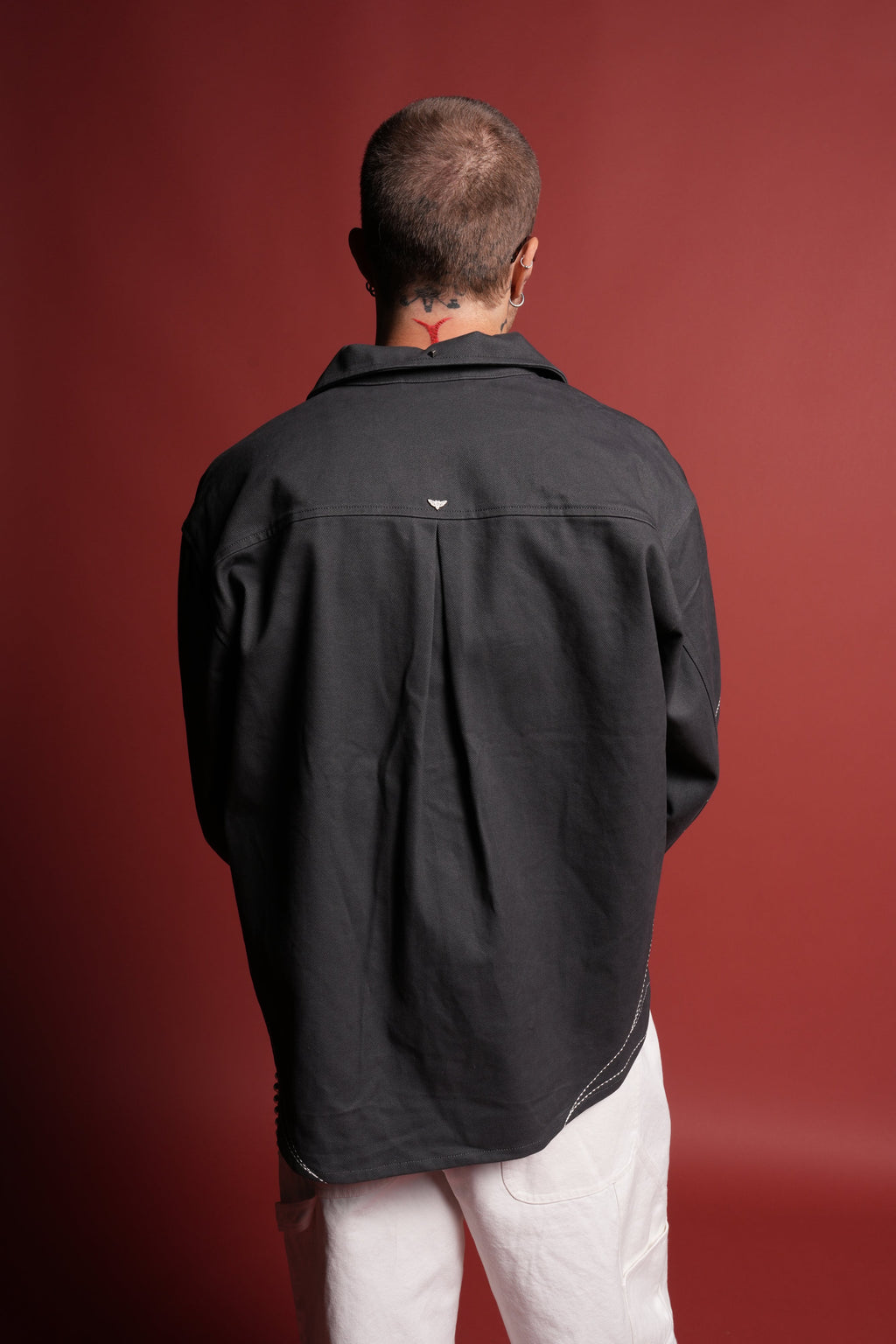 Sashiko Webs Winslow Shirt Jacket in Norse Blue