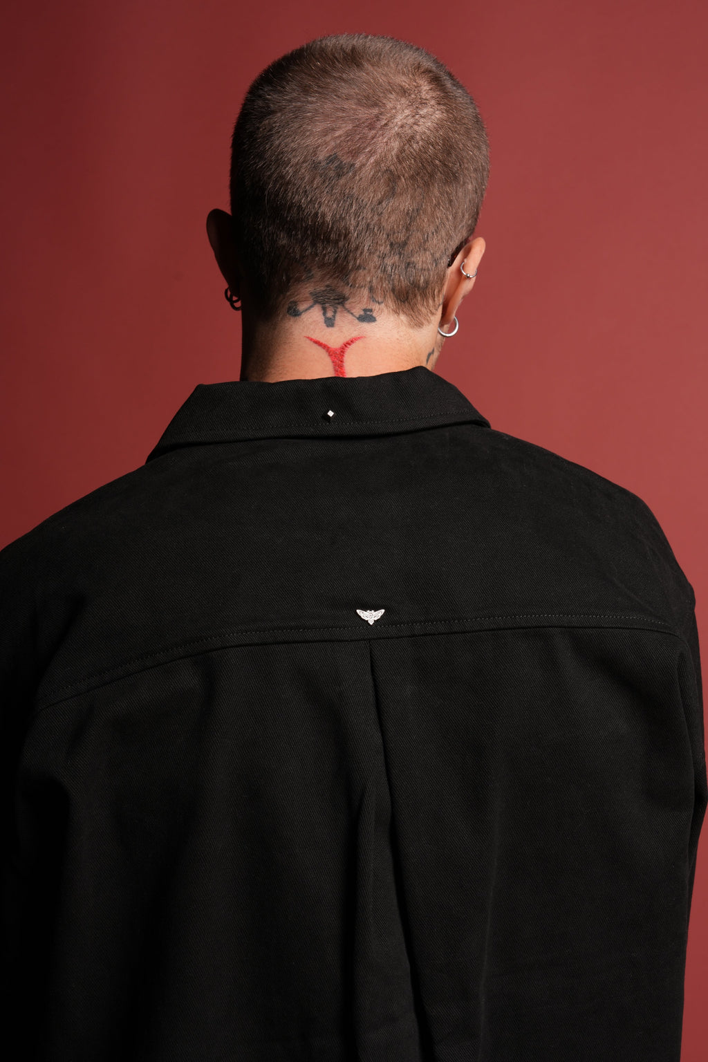 Sashiko Webs Winslow Shirt Jacket in Black