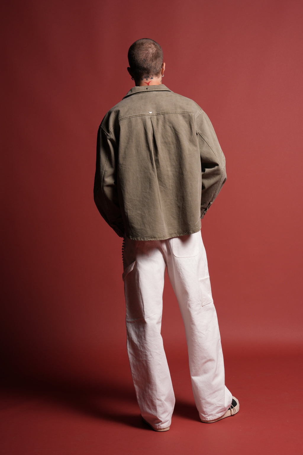 Sashiko Webs Winslow Shirt Jacket in Owen Green
