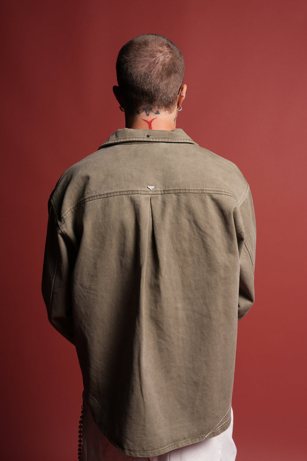 Sashiko Webs Winslow Shirt Jacket in Owen Green