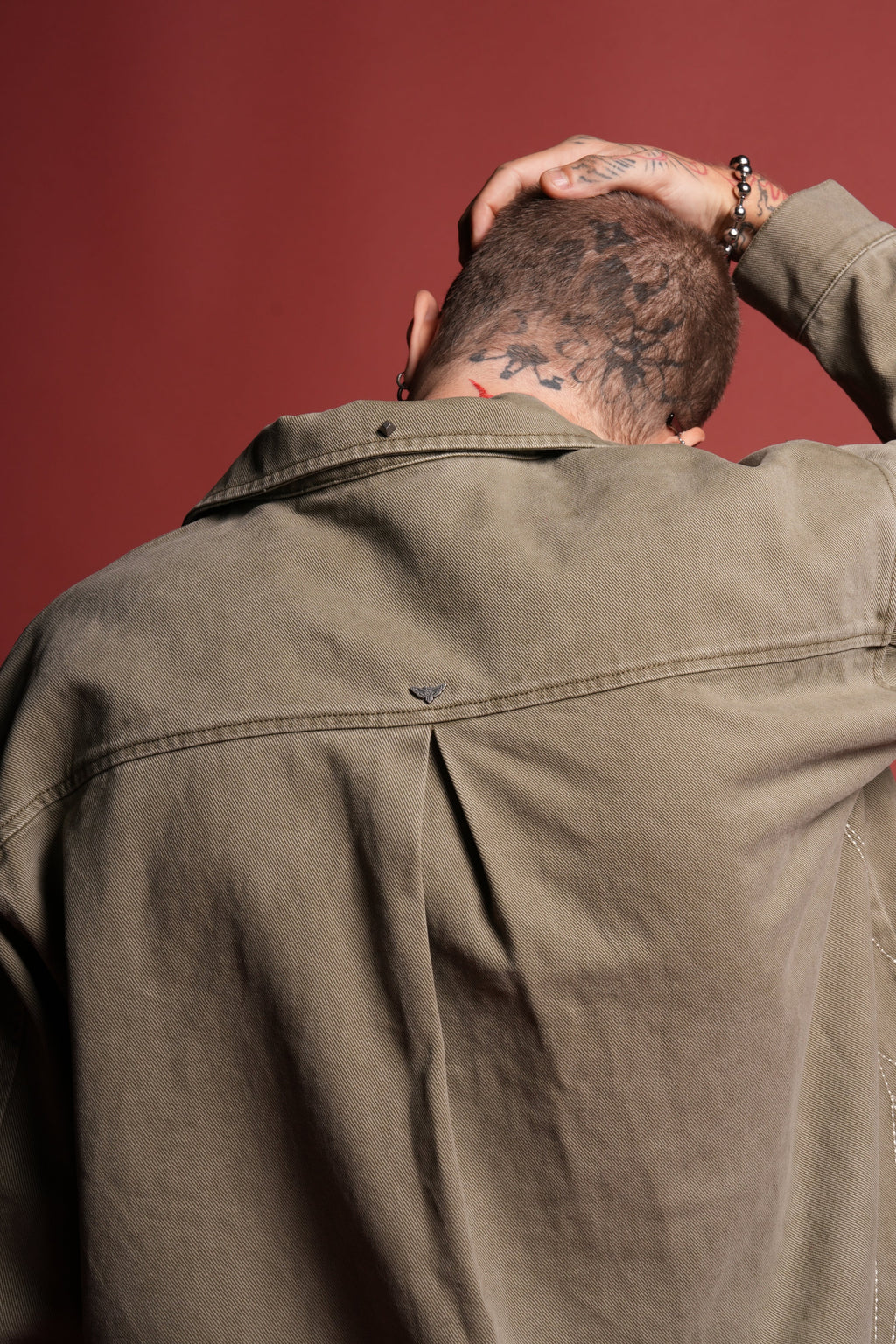 Sashiko Webs Winslow Shirt Jacket in Owen Green