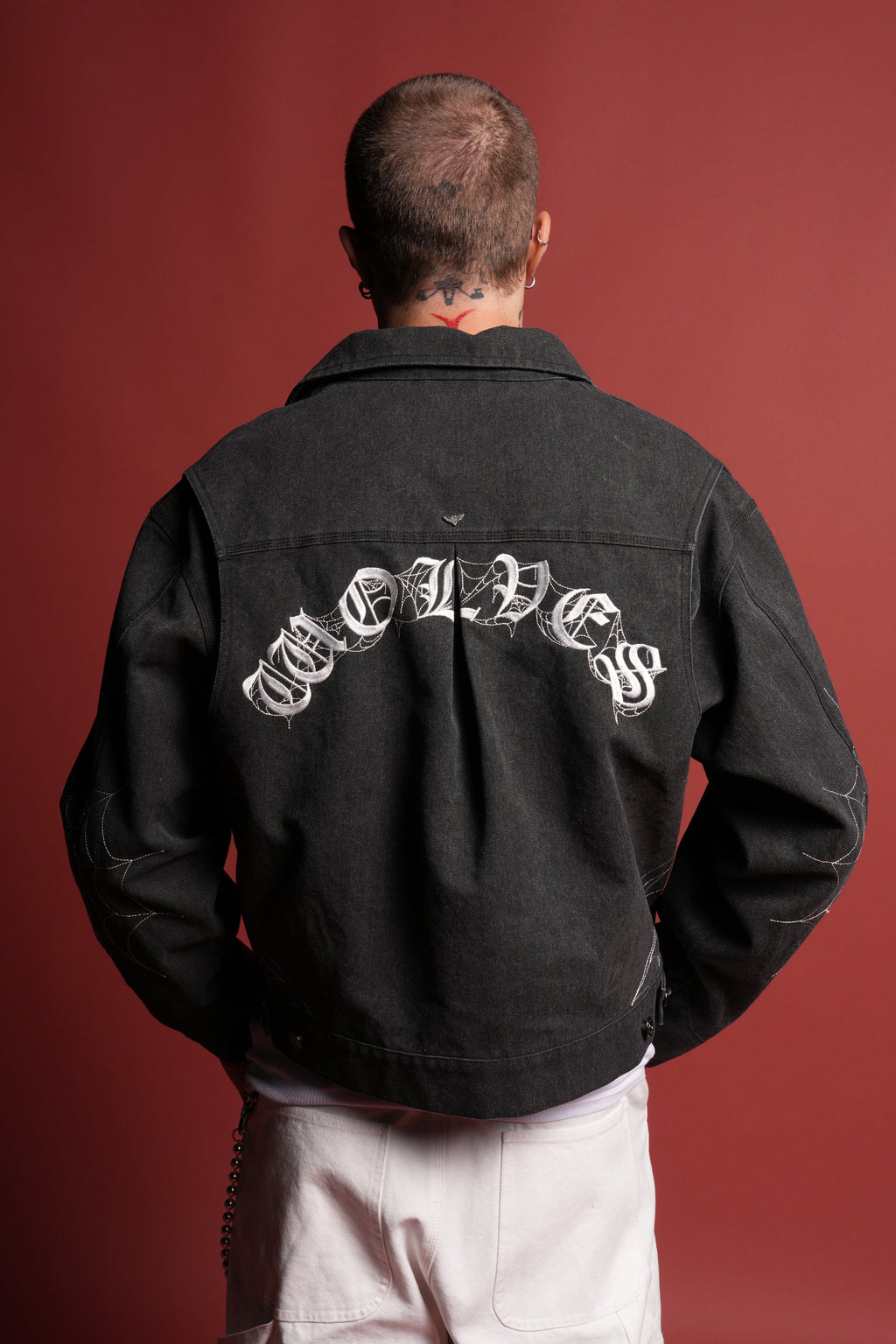 Sashiko Wolves Lunnis Jacket in Black