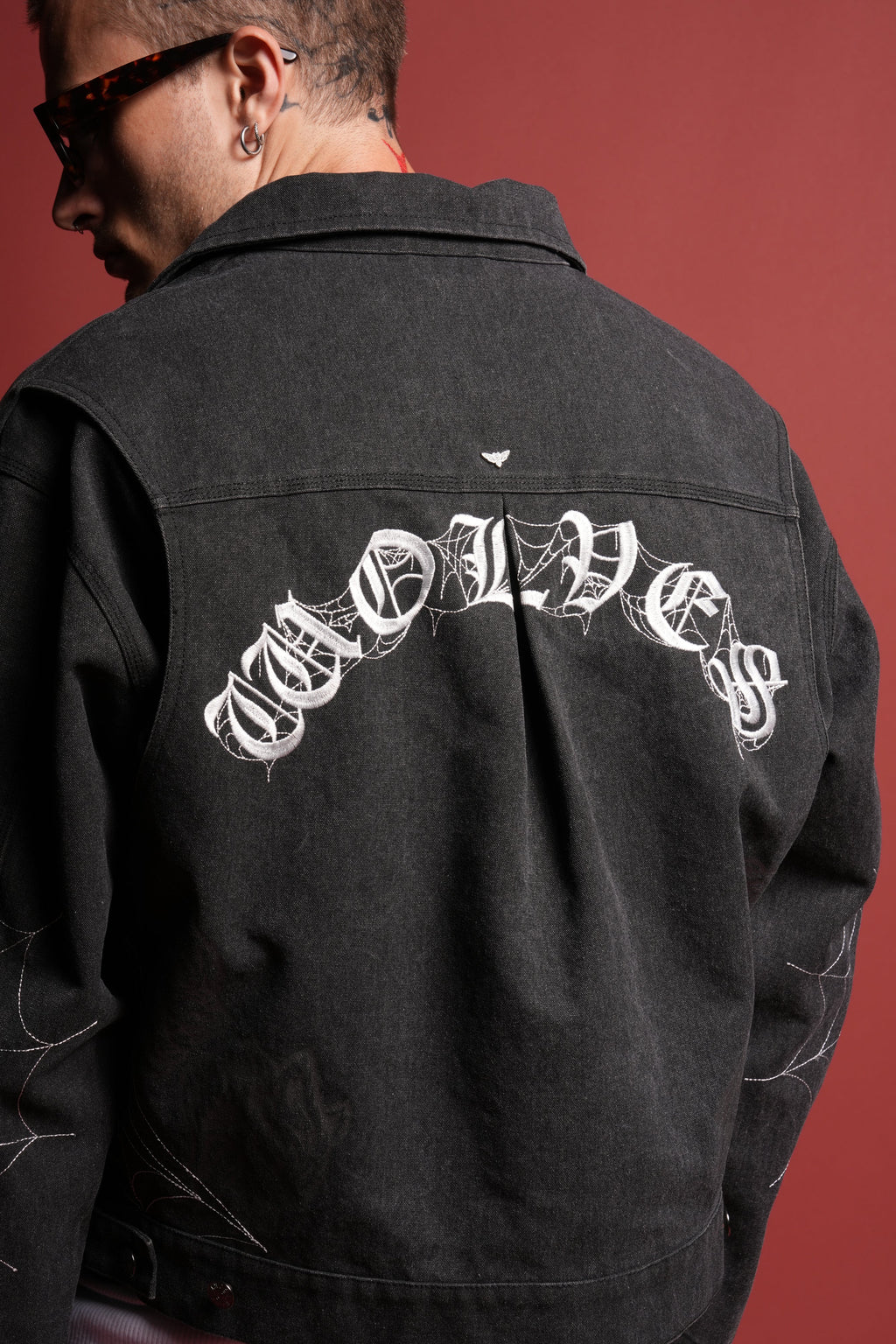 Sashiko Wolves Lunnis Jacket in Black
