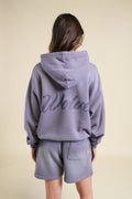 Back Cursive Wolves "Pierce" Hoodie in Iris Sun Fade — imagem principal