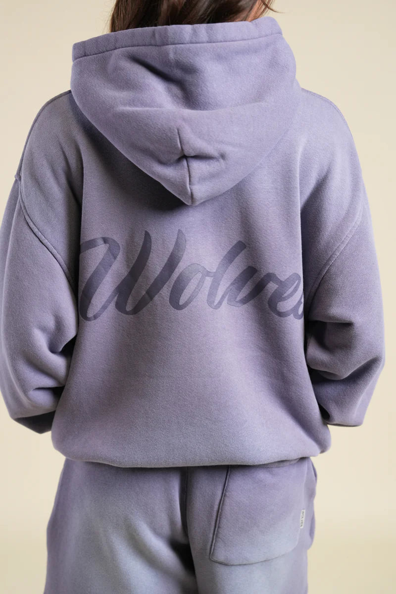 BACK CURSIVE WOLVES "PIERCE" HOODIE