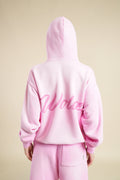 Back Cursive Wolves "Pierce" Hoodie in Pink Pearl Sun Fade — imagem principal