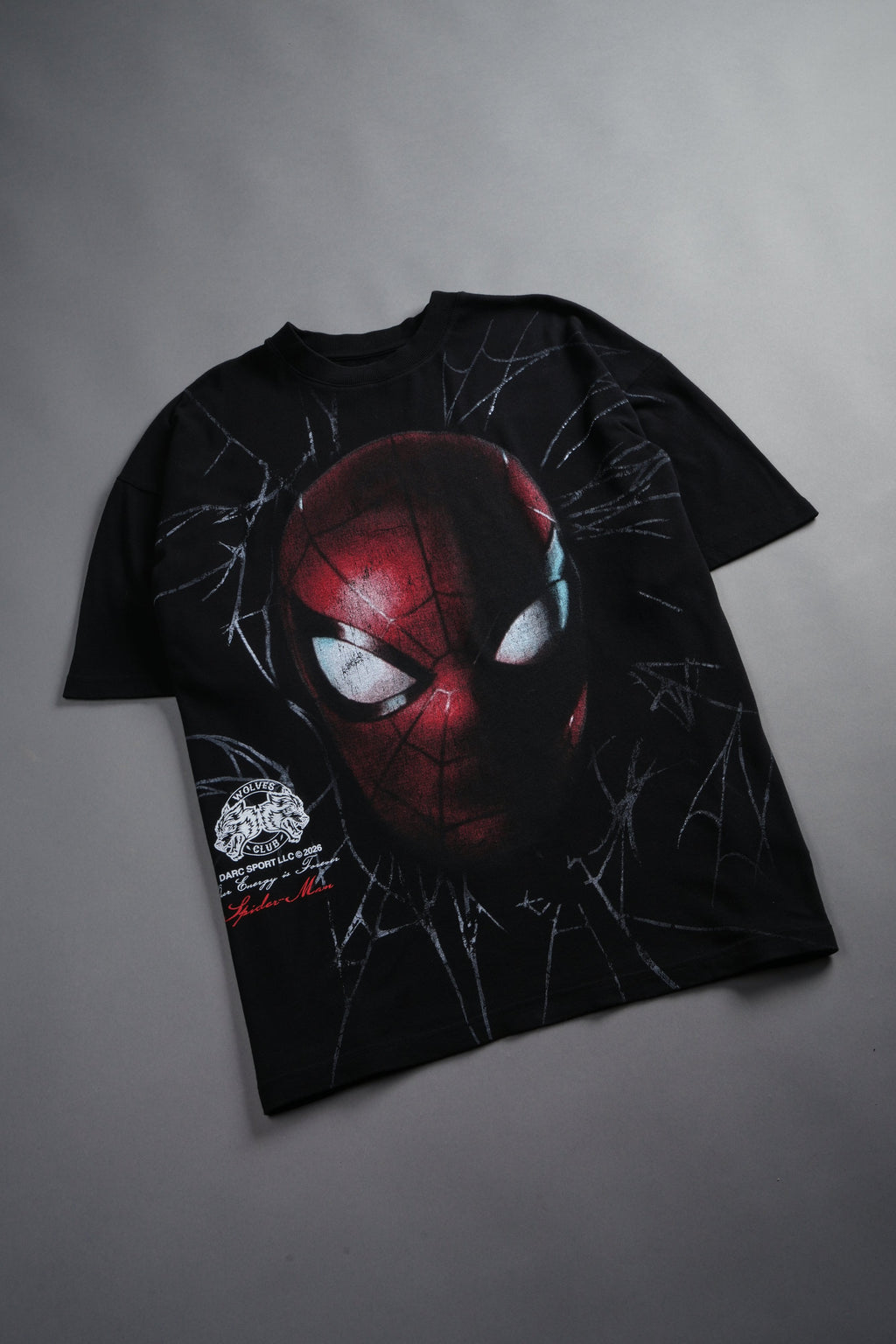 Web Of Darkness Premium Oversized Tee in Black