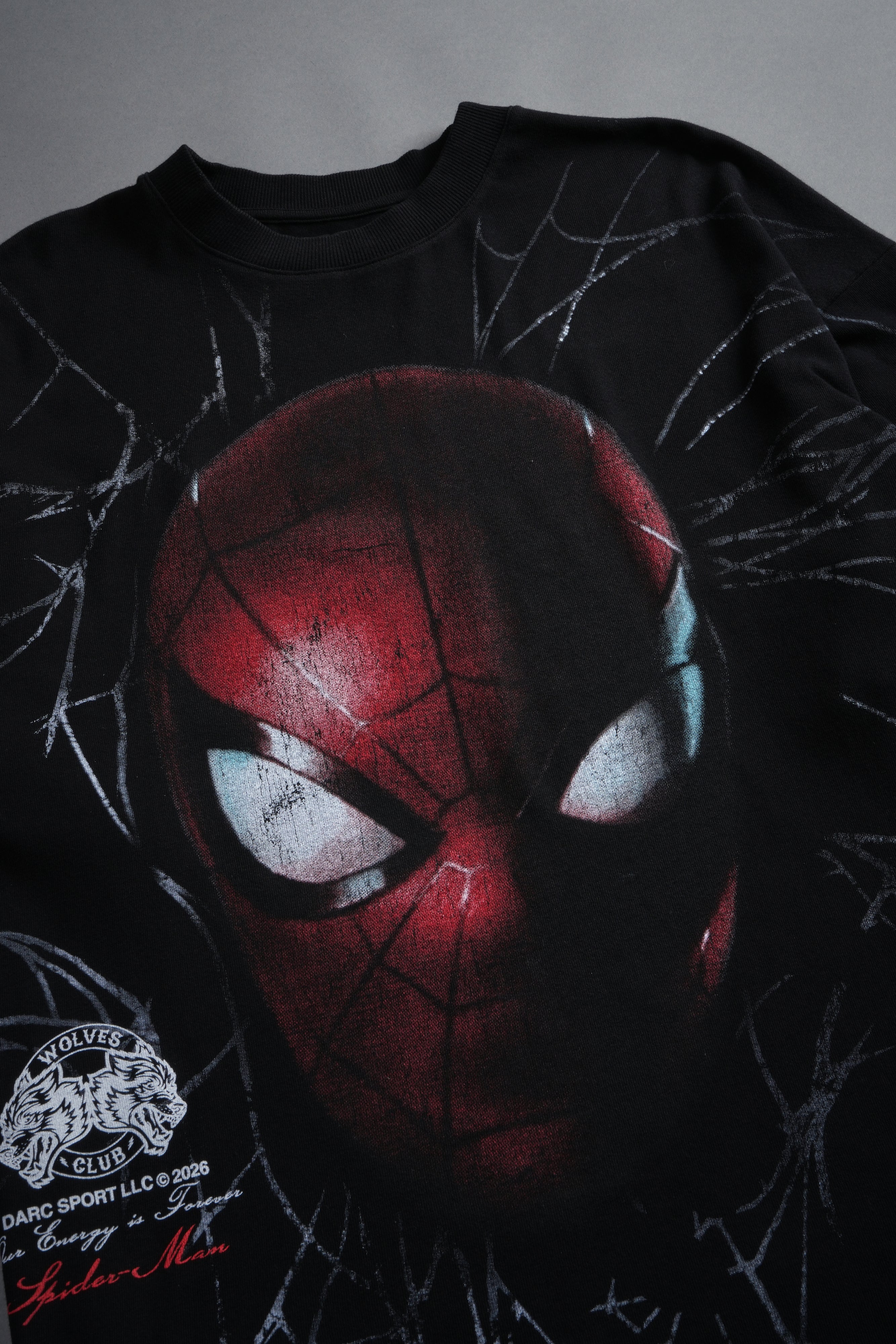 Web Of Darkness Premium Oversized Tee in Black