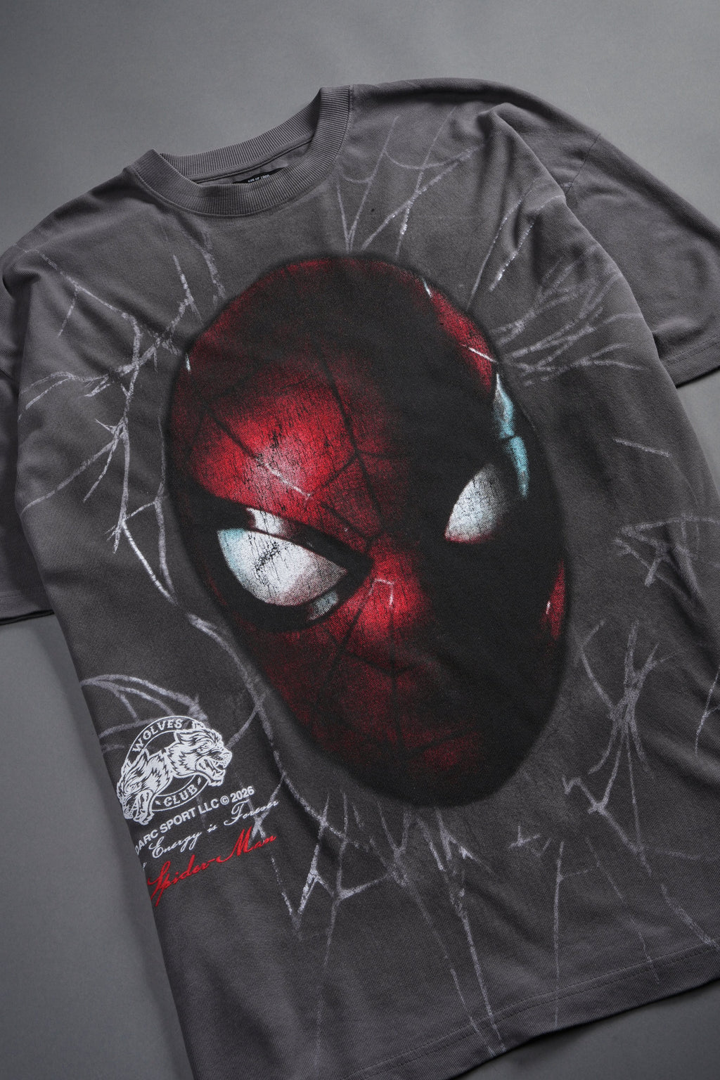 Web Of Darkness Premium Oversized Tee in Slate Gray