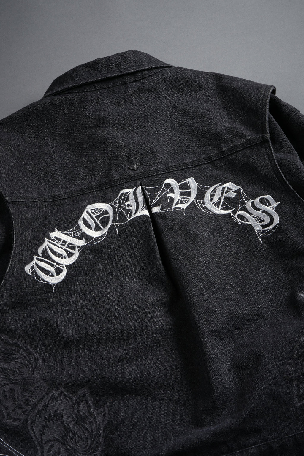 Sashiko Wolves Lunnis Jacket in Black