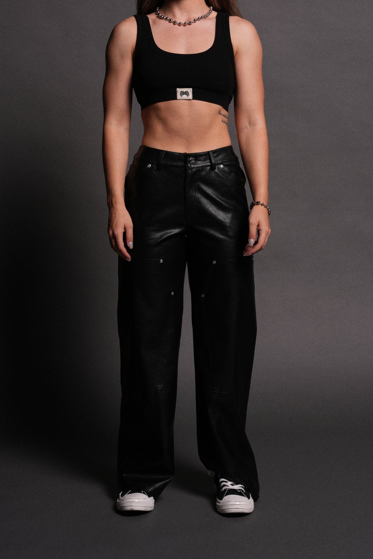 Wolf Chopper Ryder Faux Leather Pants in Black - imagem 1