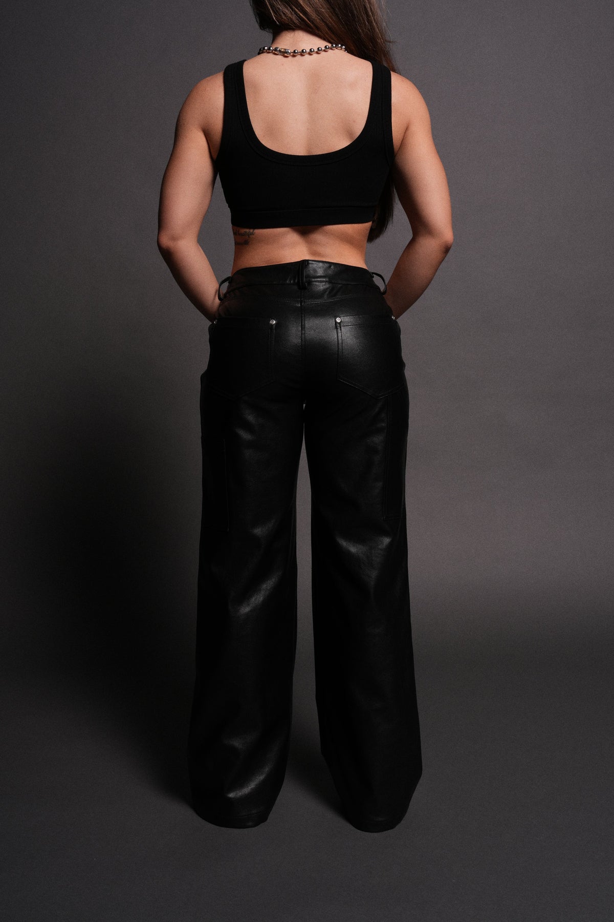 Wolf Chopper Ryder Faux Leather Pants in Black - imagem 5