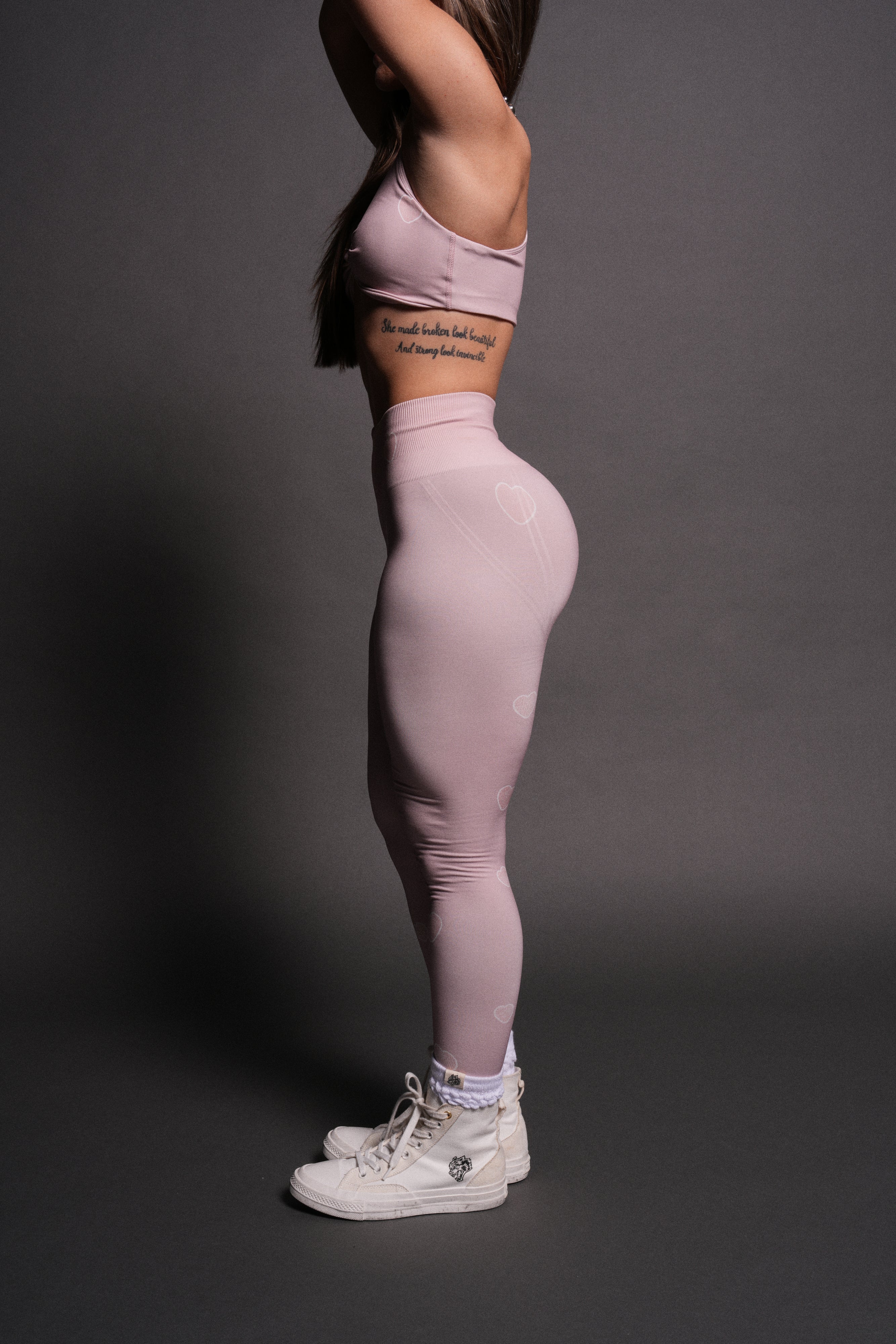 Her Energy "Everson" Huxley Scrunch Leggings in Heart Candy Blush Pink — imagem 2