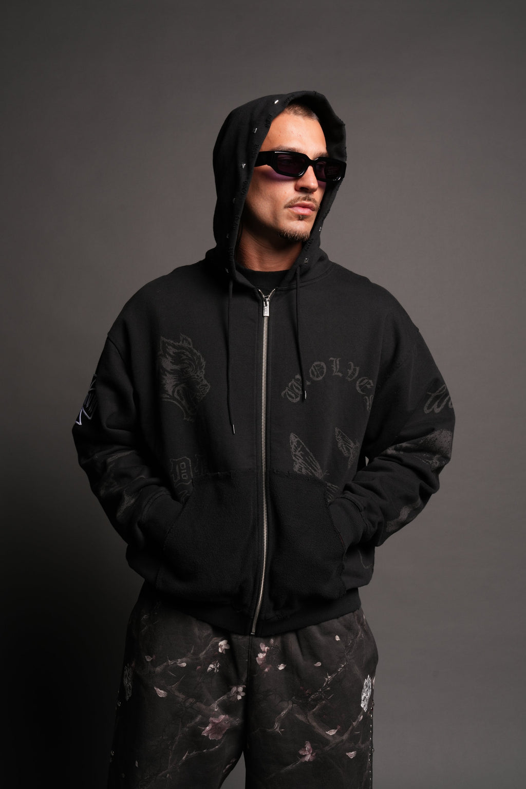 Flash Core Grunge Moatis Zip Hoodie In Black - imagem 4