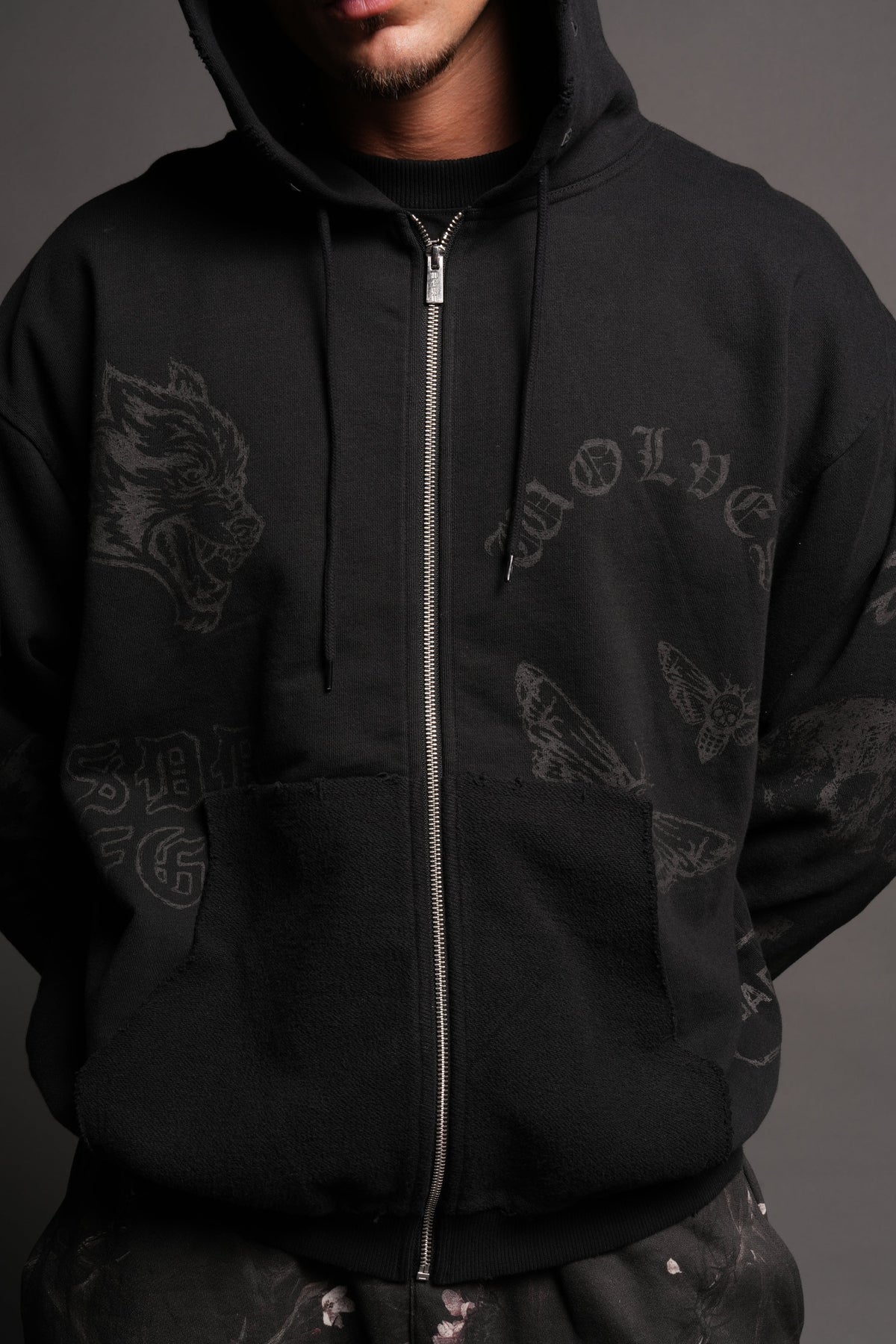 Flash Core Grunge Moatis Zip Hoodie In Black - imagem 7
