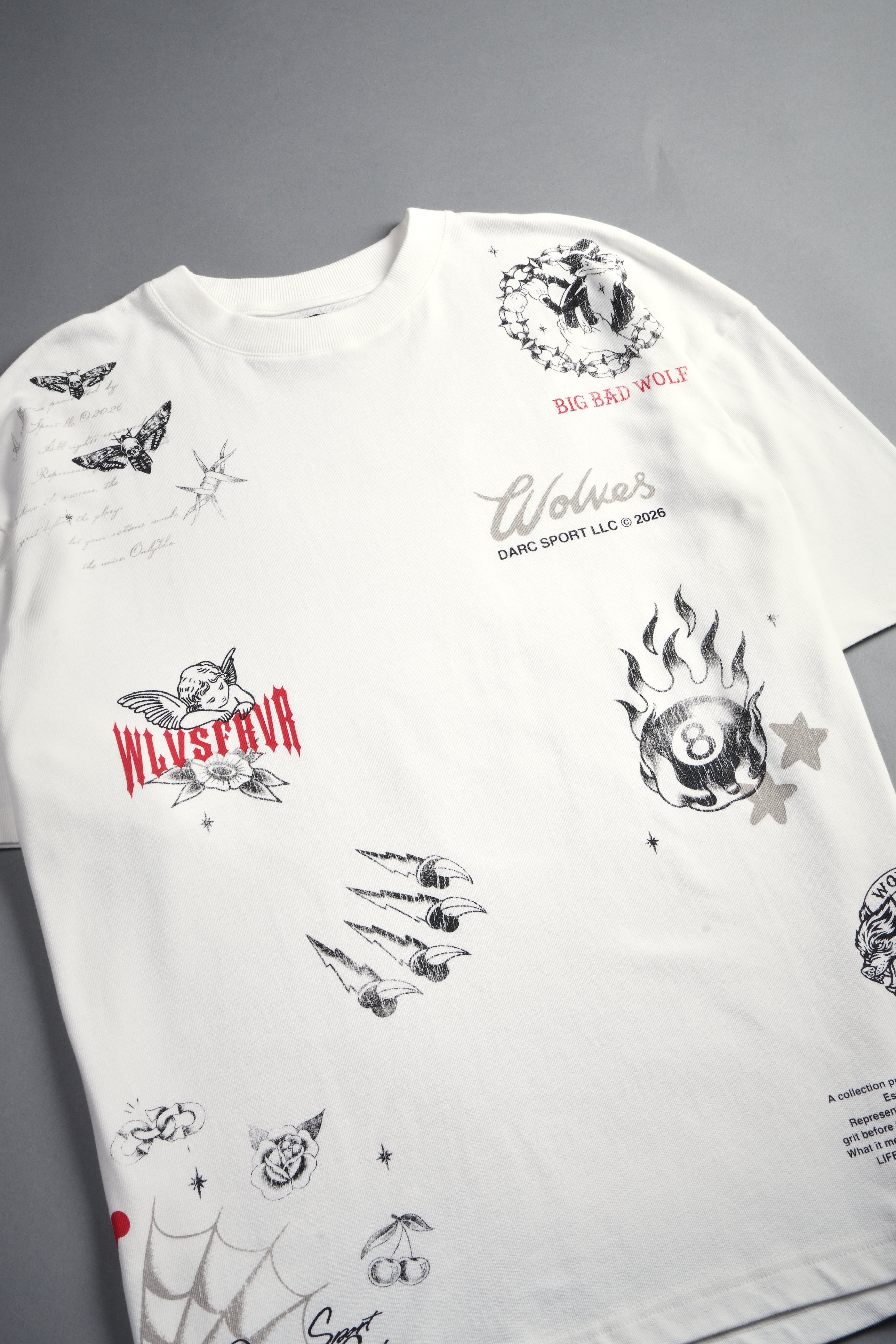 Big Bad Wolves Premium Oversized Tee in Cream