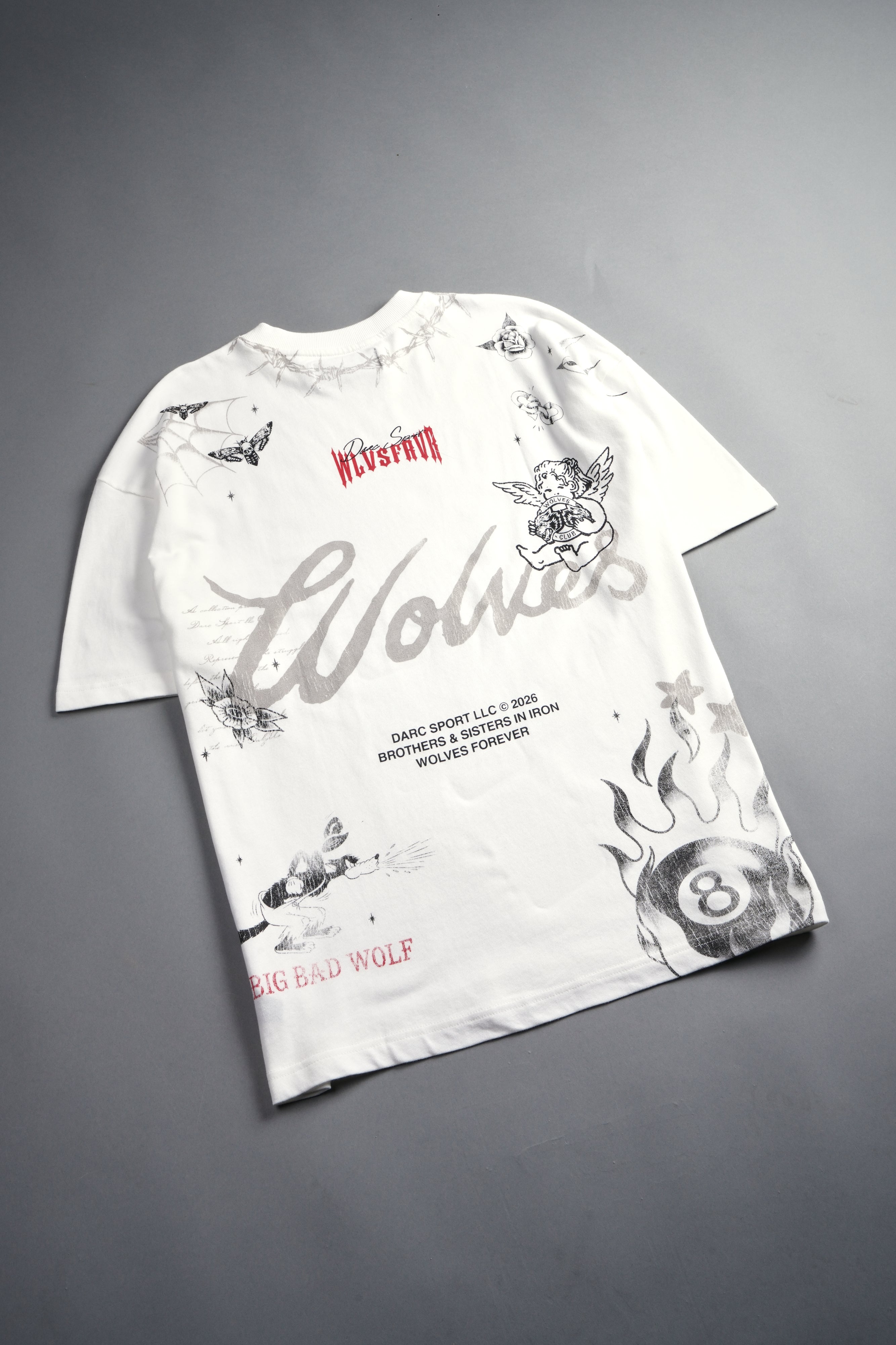 Big Bad Wolves Premium Oversized Tee in Cream