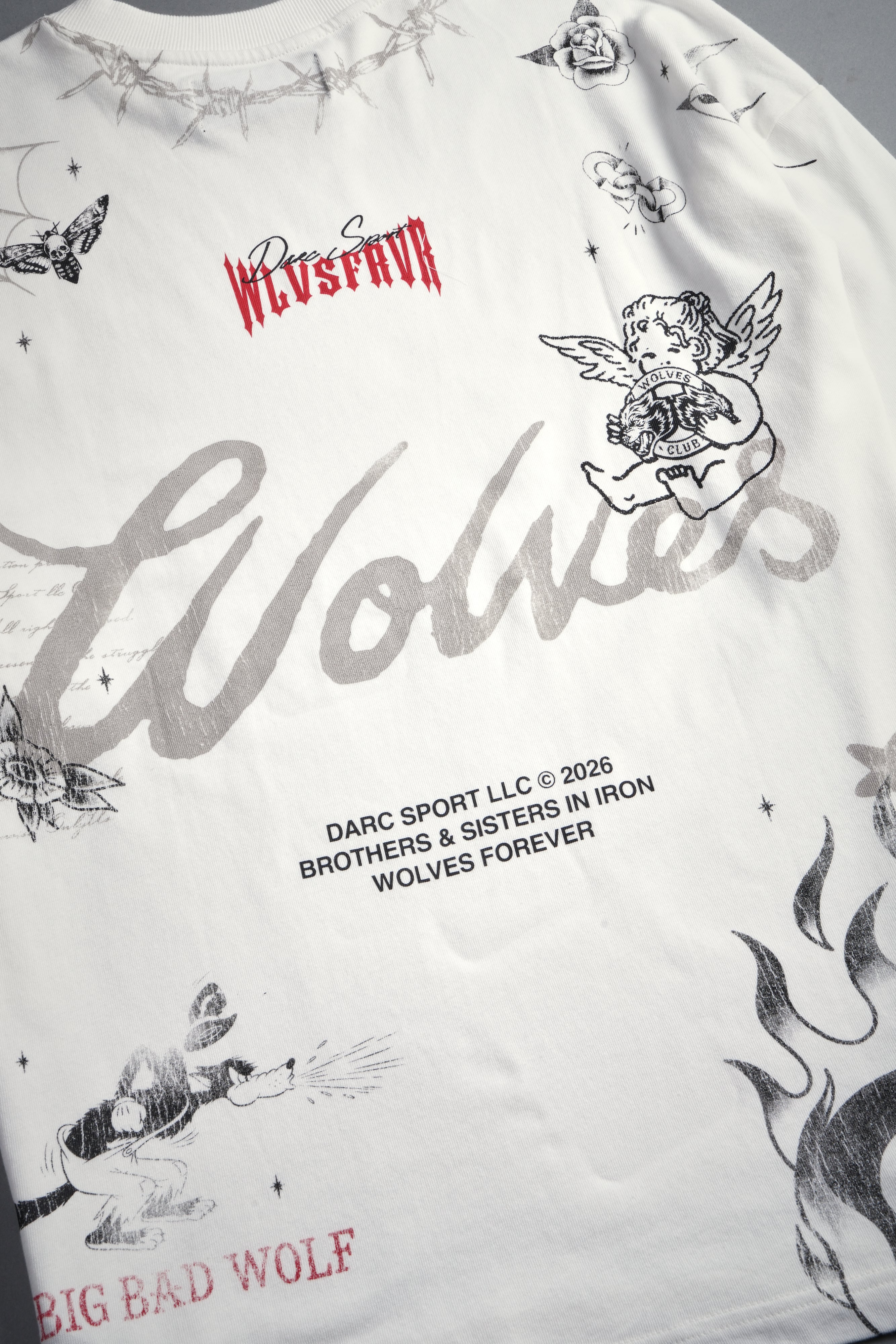 Big Bad Wolves Premium Oversized Tee in Cream