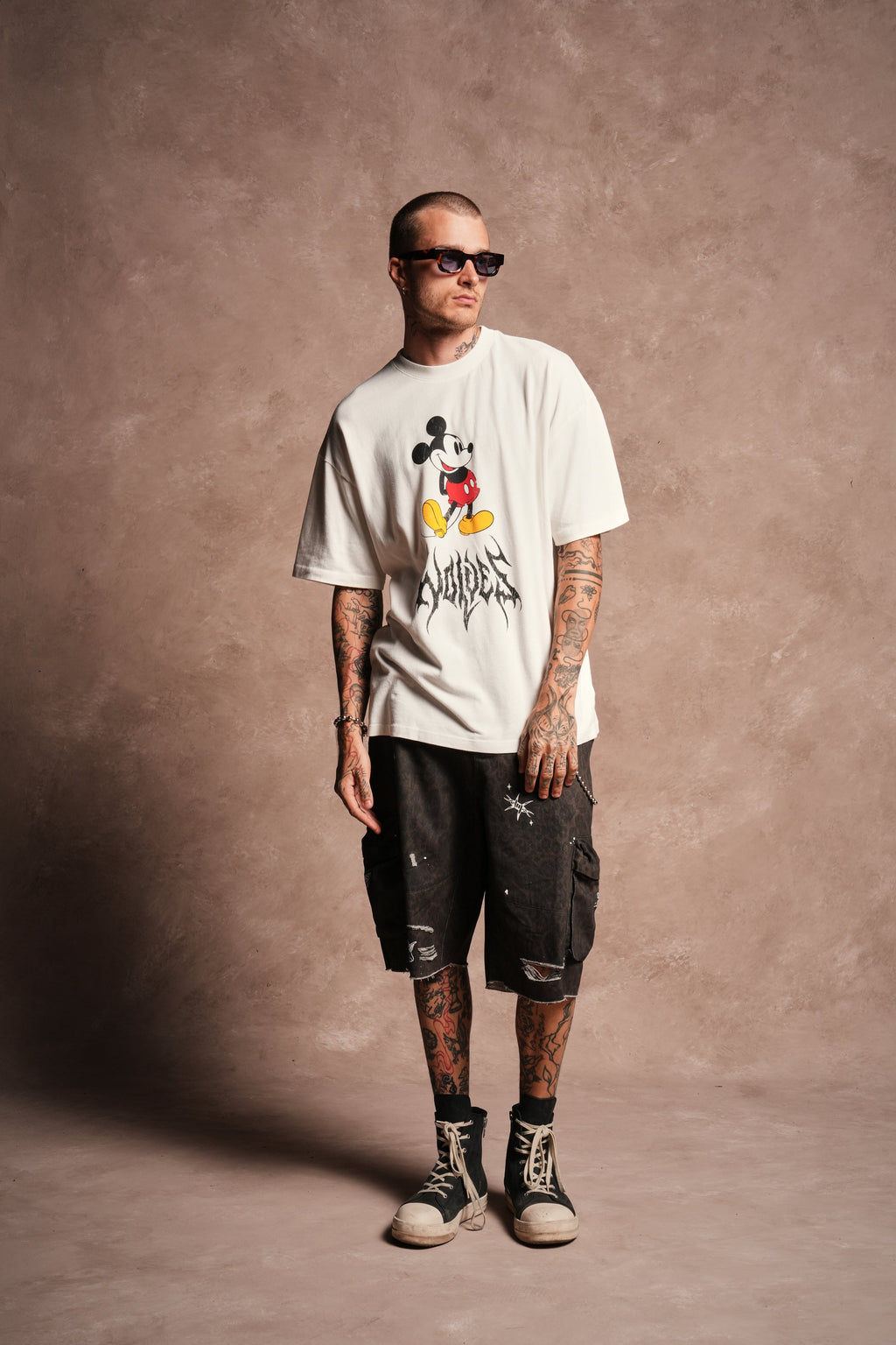 Mickey Mouse Hesh Premium Oversized Tee in Cream