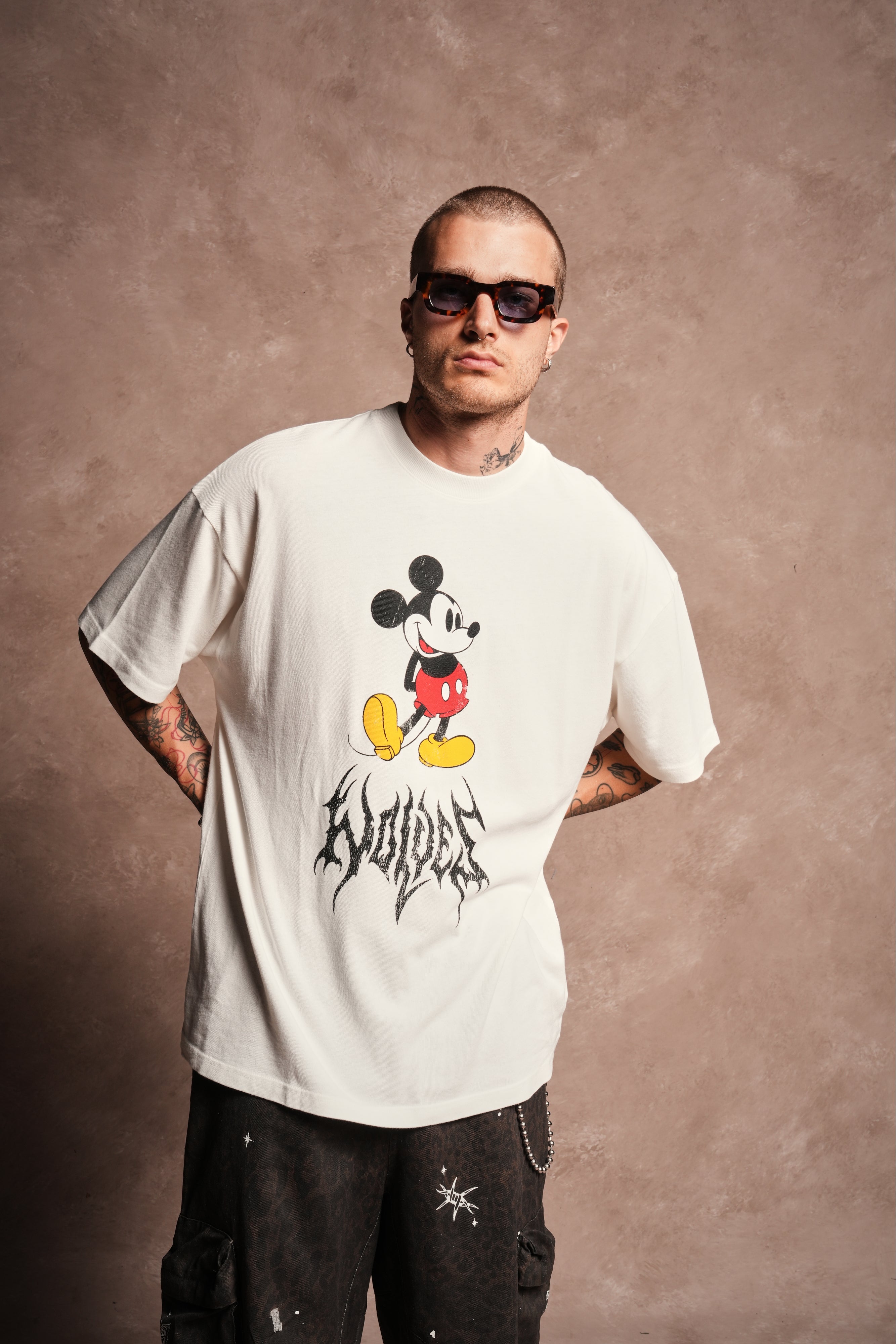 Mickey Mouse Hesh Premium Oversized Tee in Cream