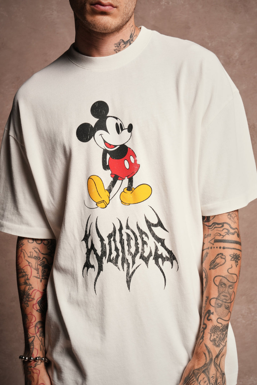 Mickey Mouse Hesh Premium Oversized Tee in Cream