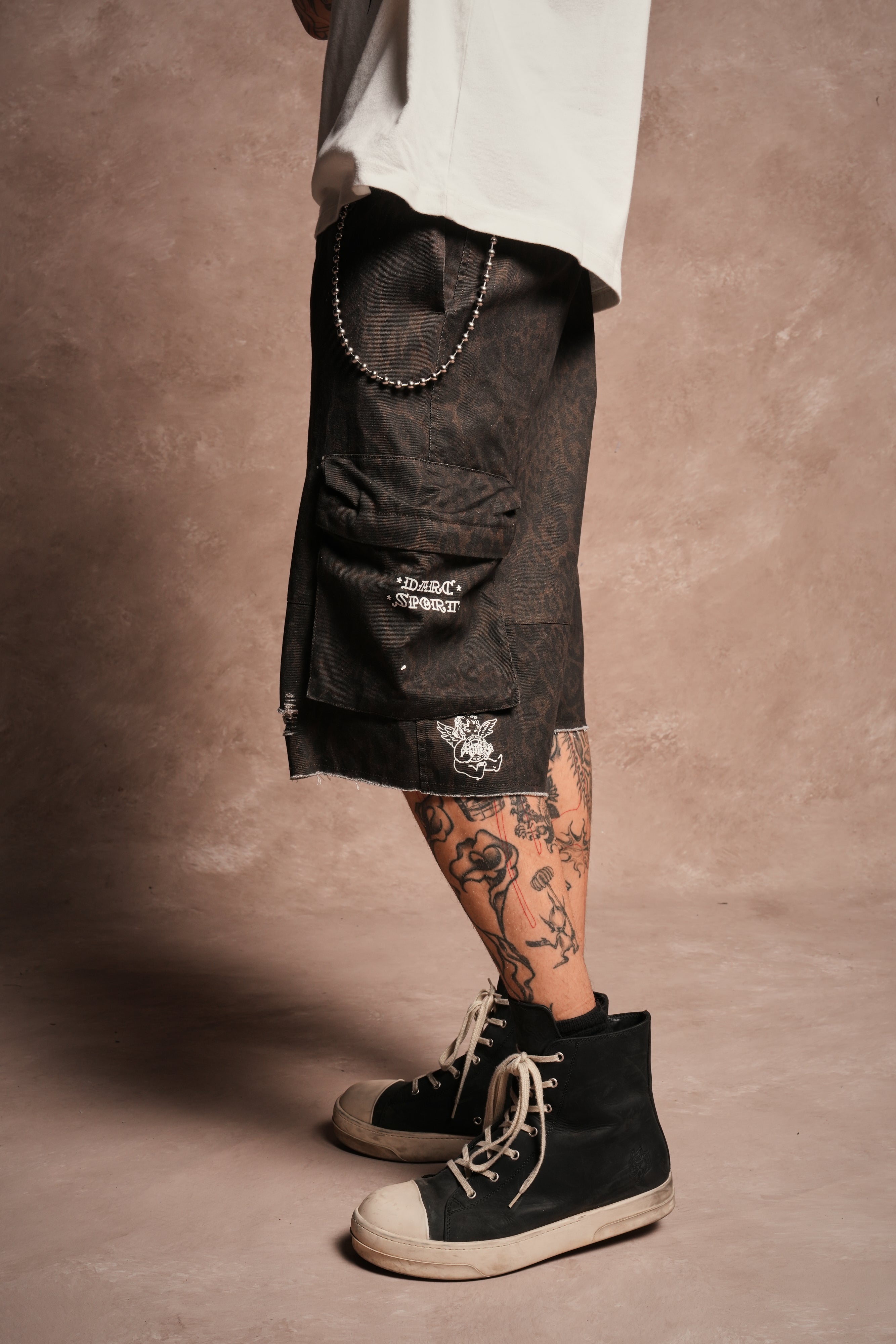 Darc Flash Duke Cargo Shorts in Darc Brown Leopard