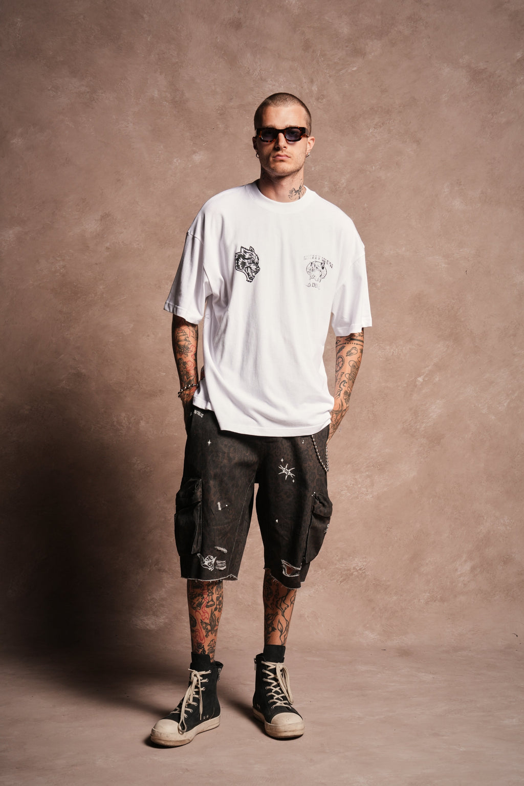 Sailor Wolves Premium Oversized Tee in White