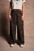 Wolves Chopper Wide Leg Carpenter Pant in Darc Brown Leopard