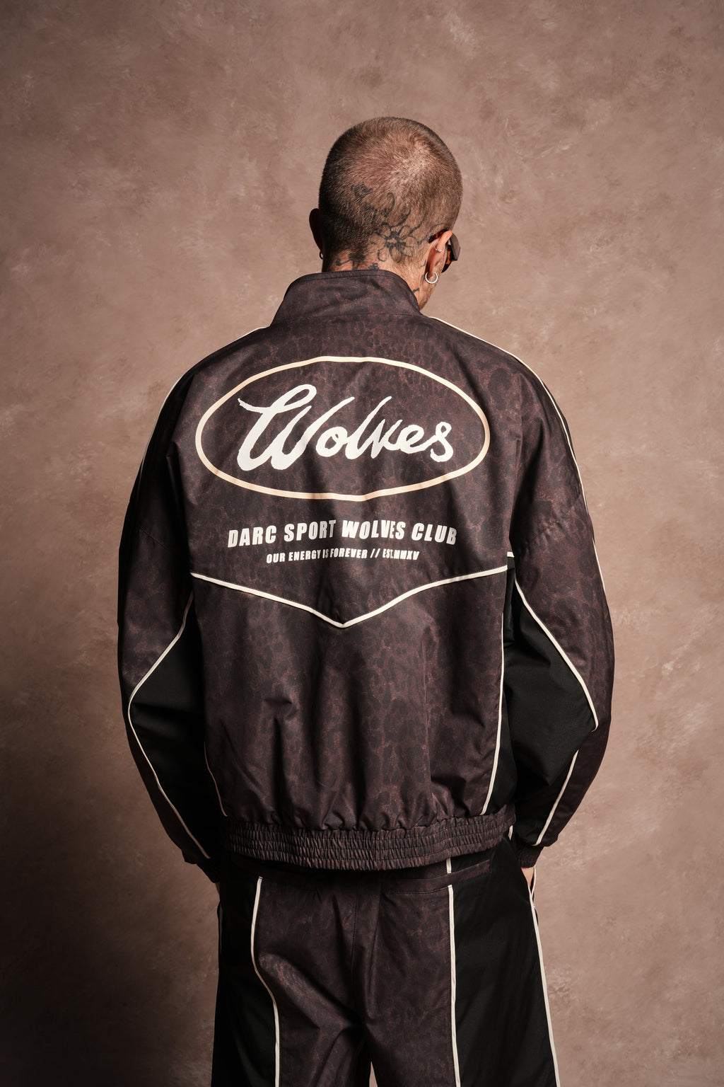 Wolves Energy Frvr Quinn Track Jacket in Darc Brown Leopard