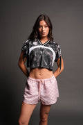Wolf Pyramid She Laced Crop Jersey Top In All Of Us Camo - imagem 1