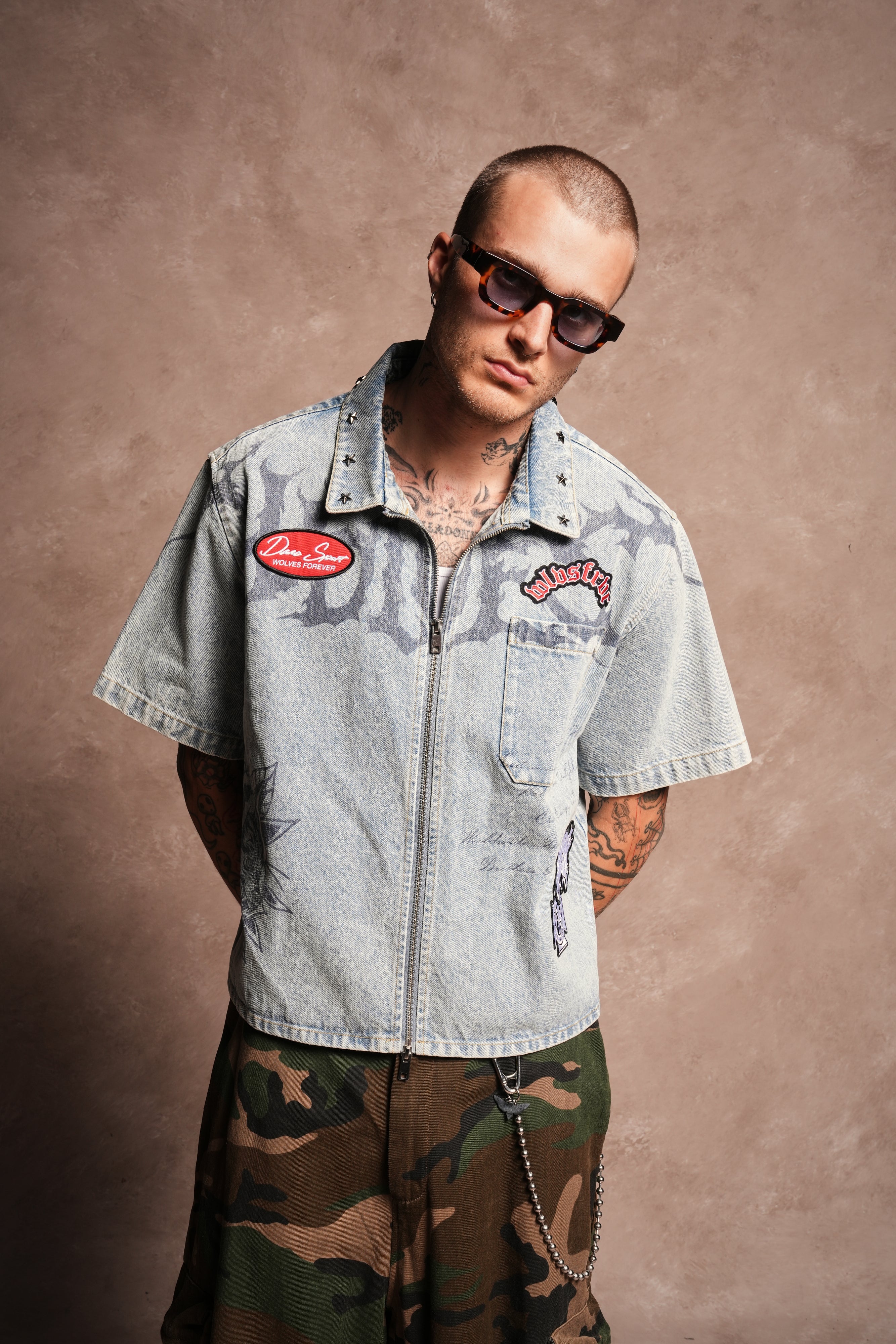 Hesh Rose Denim Vince Shirt in Light Wash