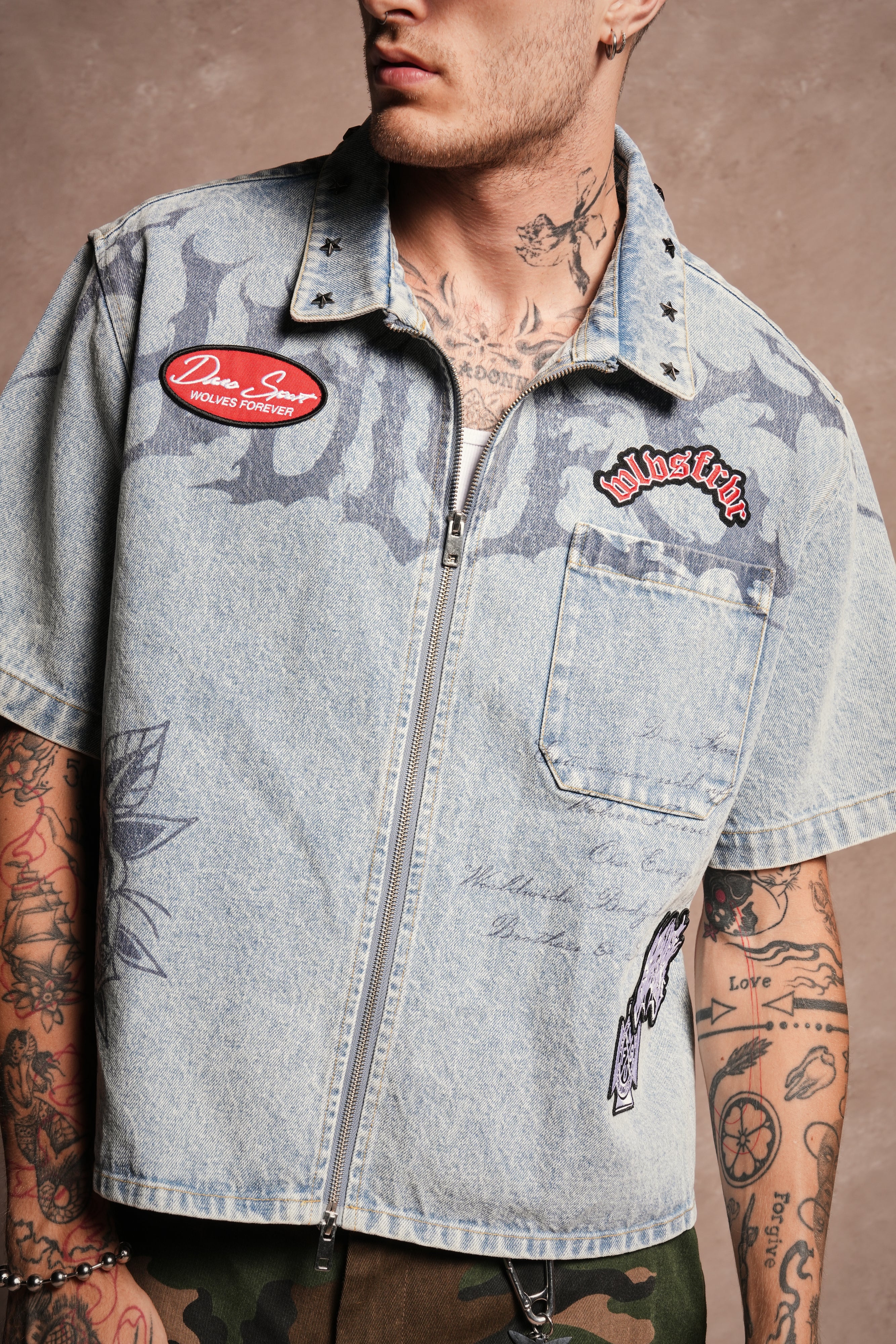Hesh Rose Denim Vince Shirt in Light Wash
