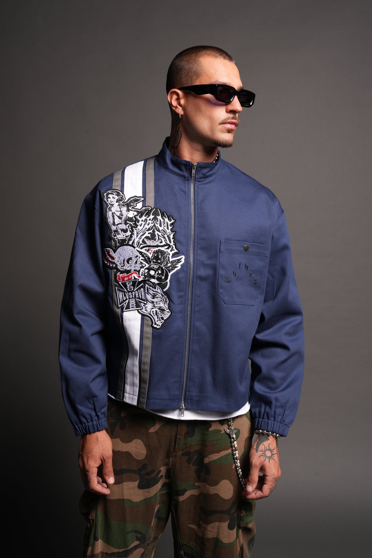 Fallen Virtues Shelby Jacket In Navy - imagem 4