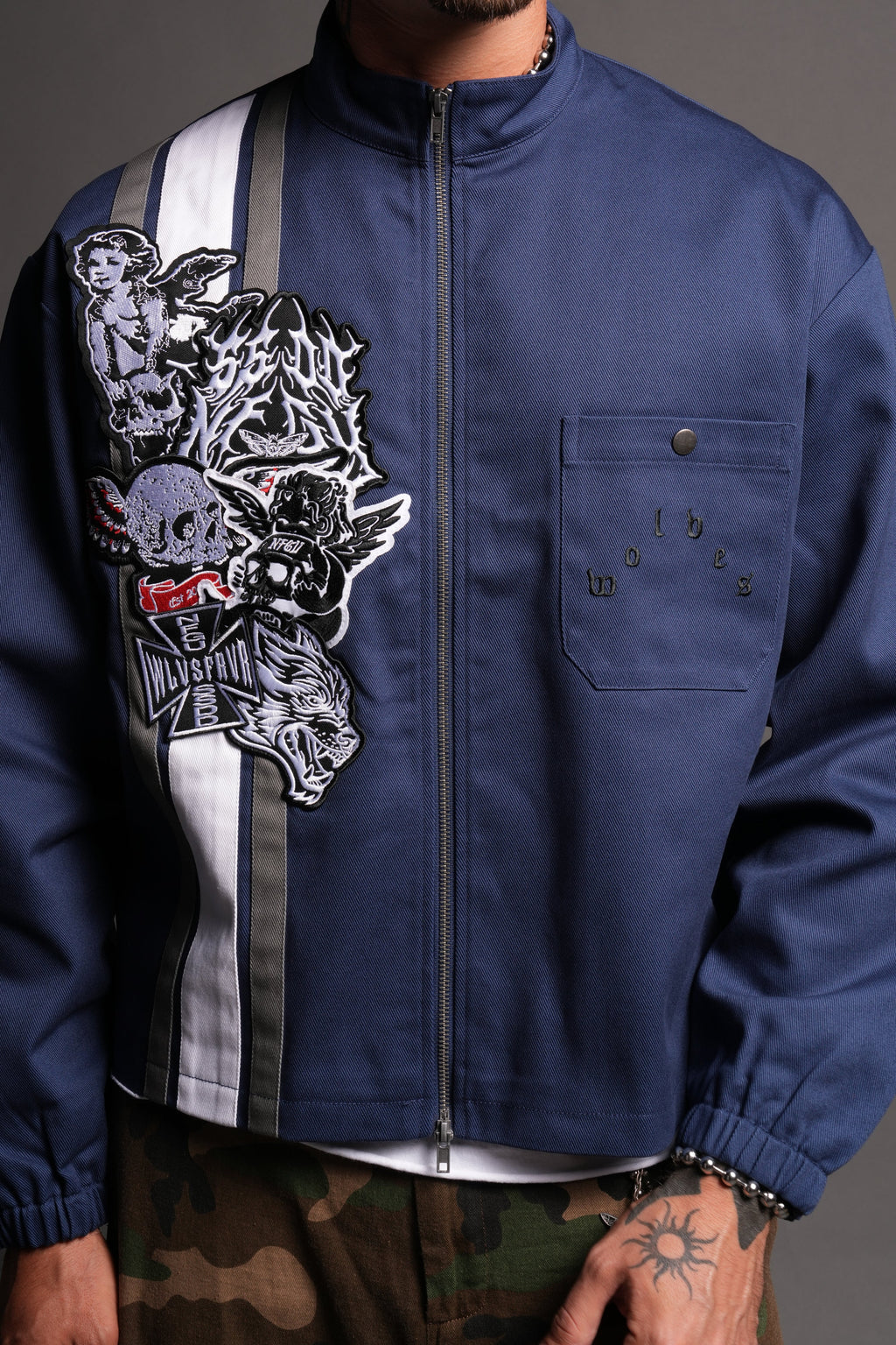 Fallen Virtues Shelby Jacket In Navy - imagem 7