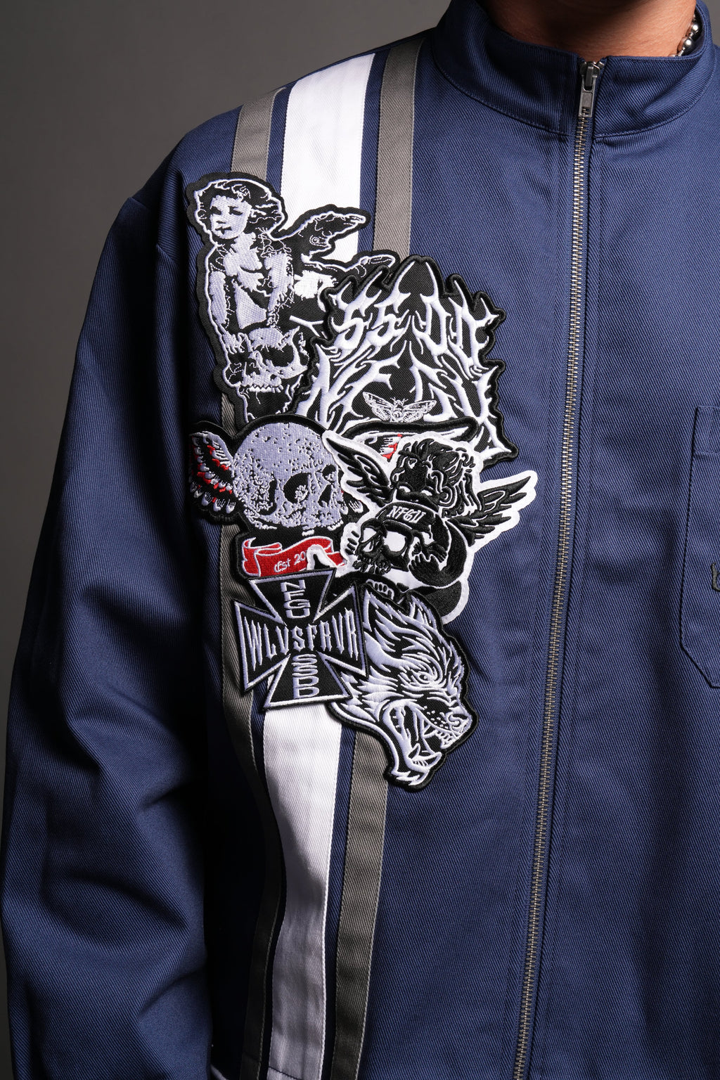 Fallen Virtues Shelby Jacket In Navy - imagem 8