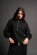 Stud Pyramid She Everson Mockneck Sweater In Black - imagem 1