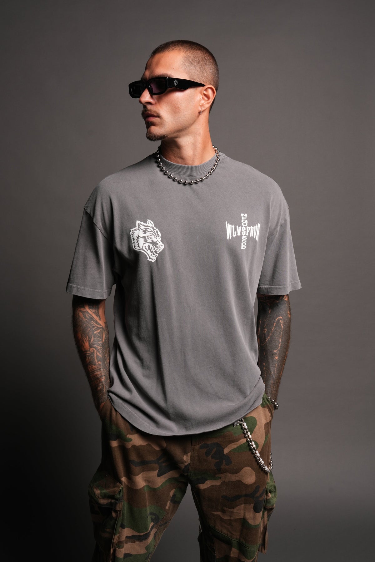 All Of Us 1 Of 500 Premium Oversized Tee In Slate Gray - imagem 2