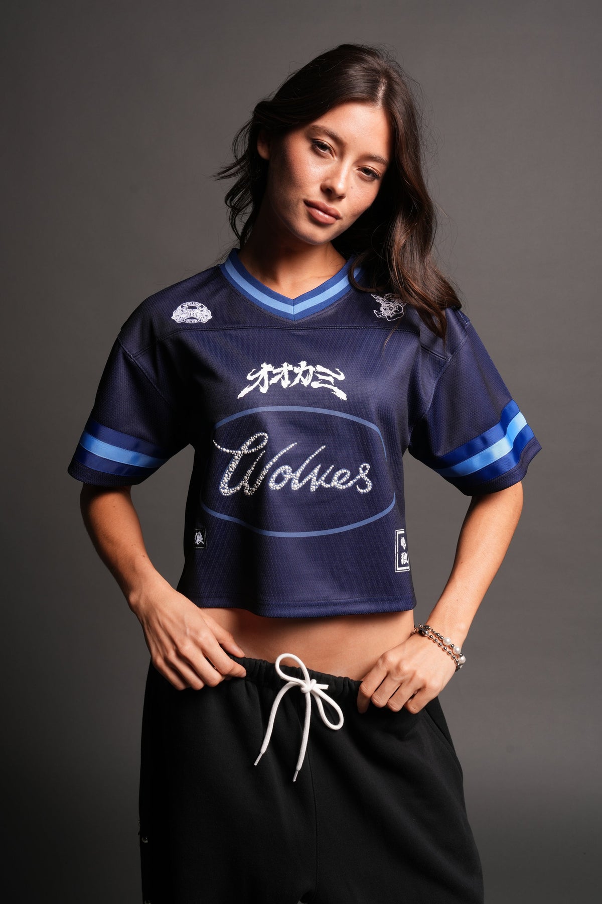 Honor She Football Crop Jersey in Royal Navy