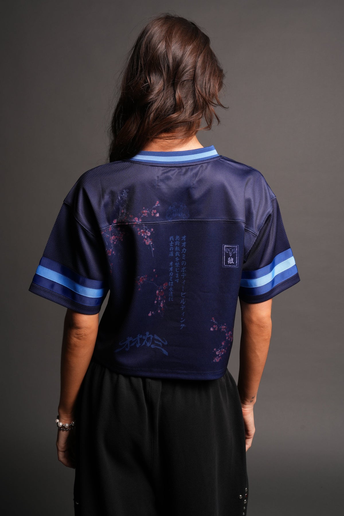 Honor She Football Crop Jersey in Royal Navy — imagem 2