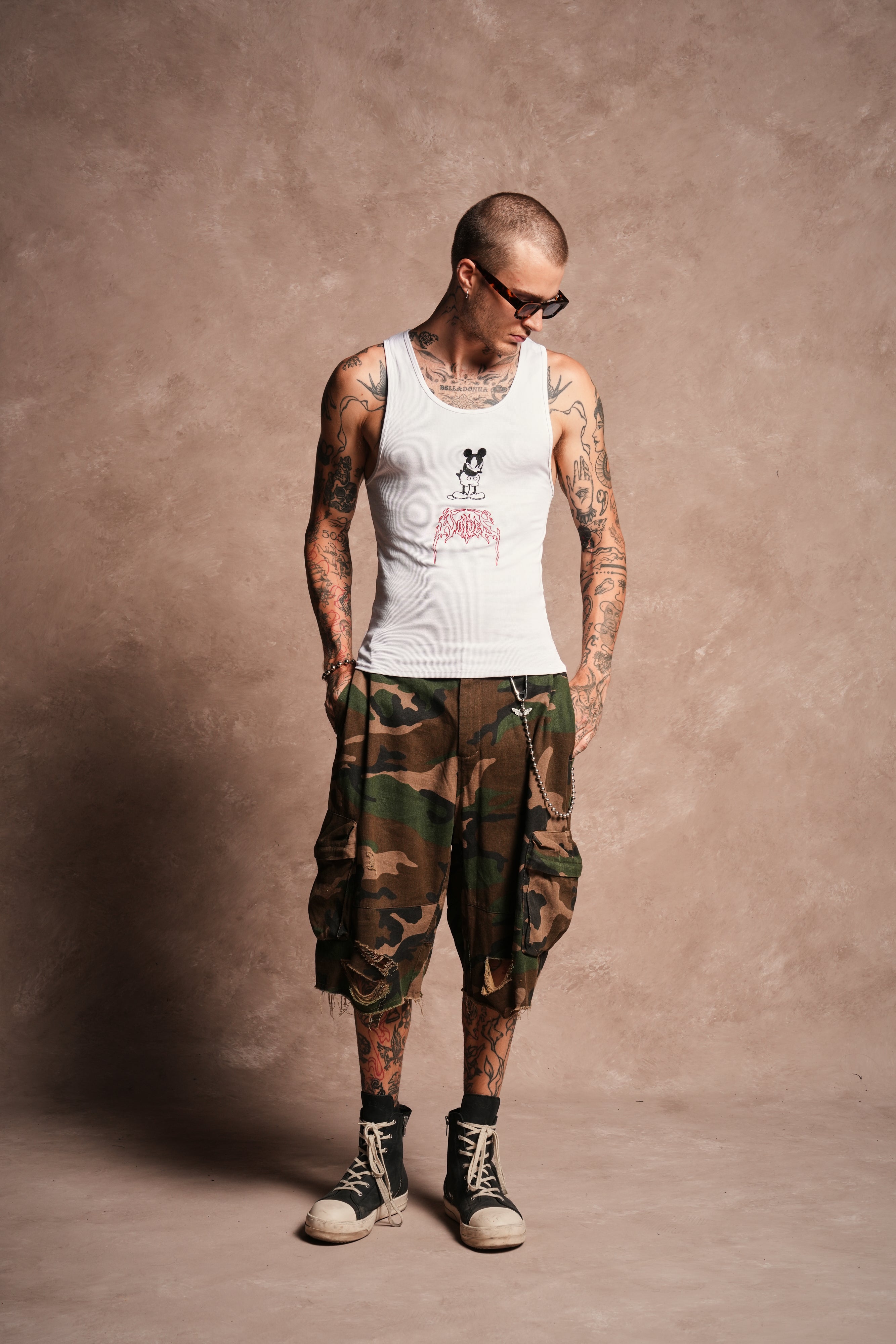 Mickey Mouse OnlyUs Ribbed Tank V2 in White