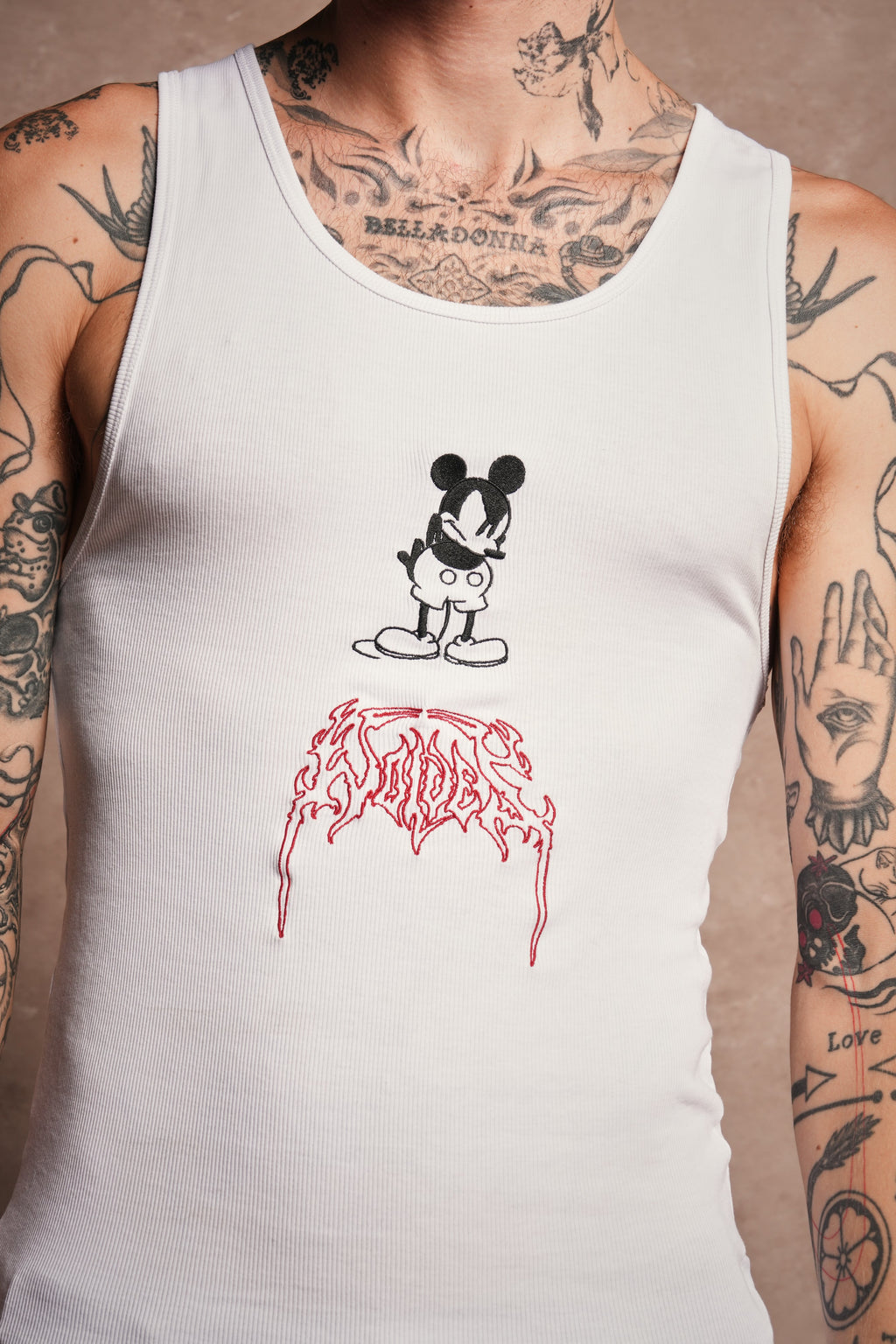 Mickey Mouse OnlyUs Ribbed Tank V2 in White