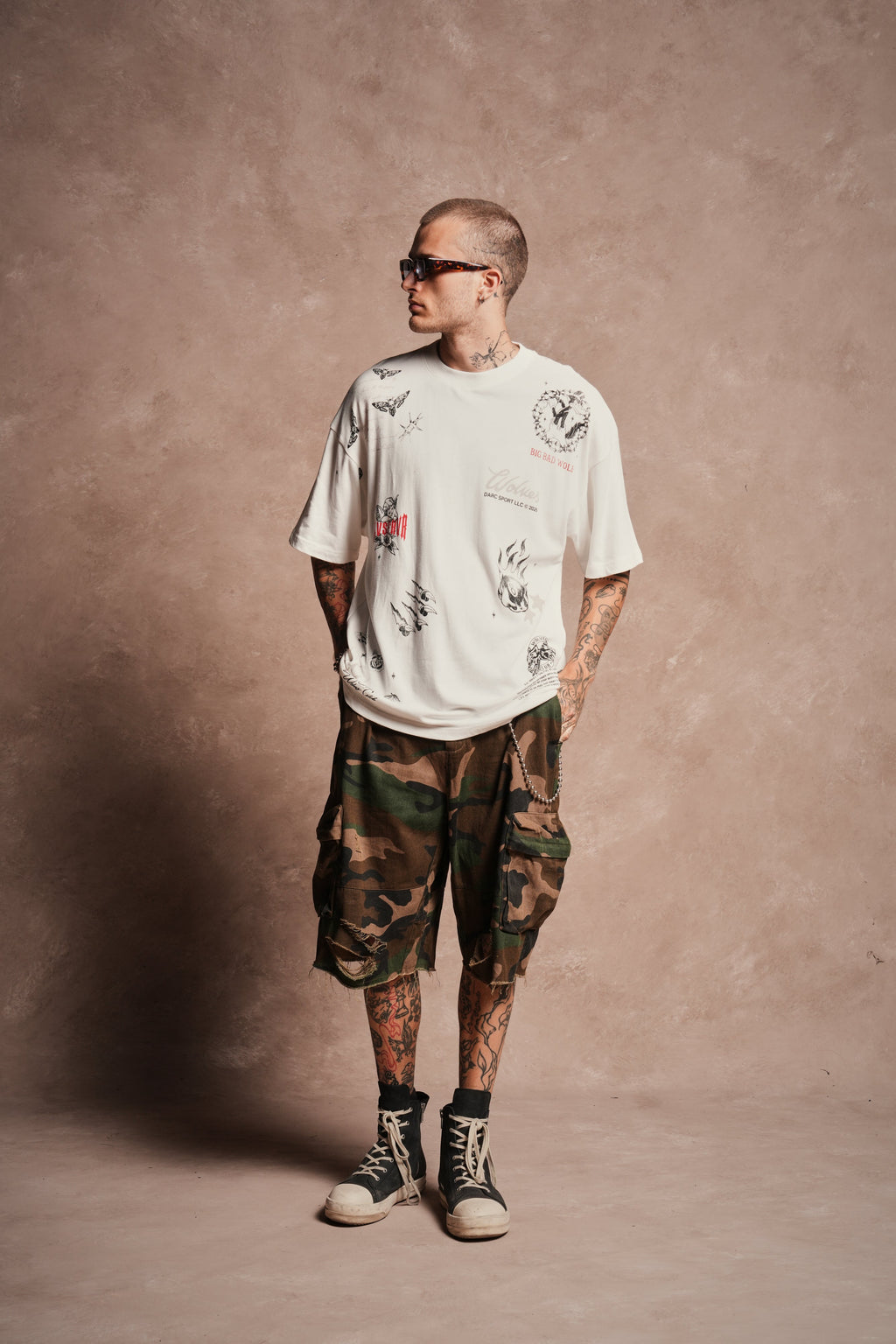Big Bad Wolves Premium Oversized Tee in Cream