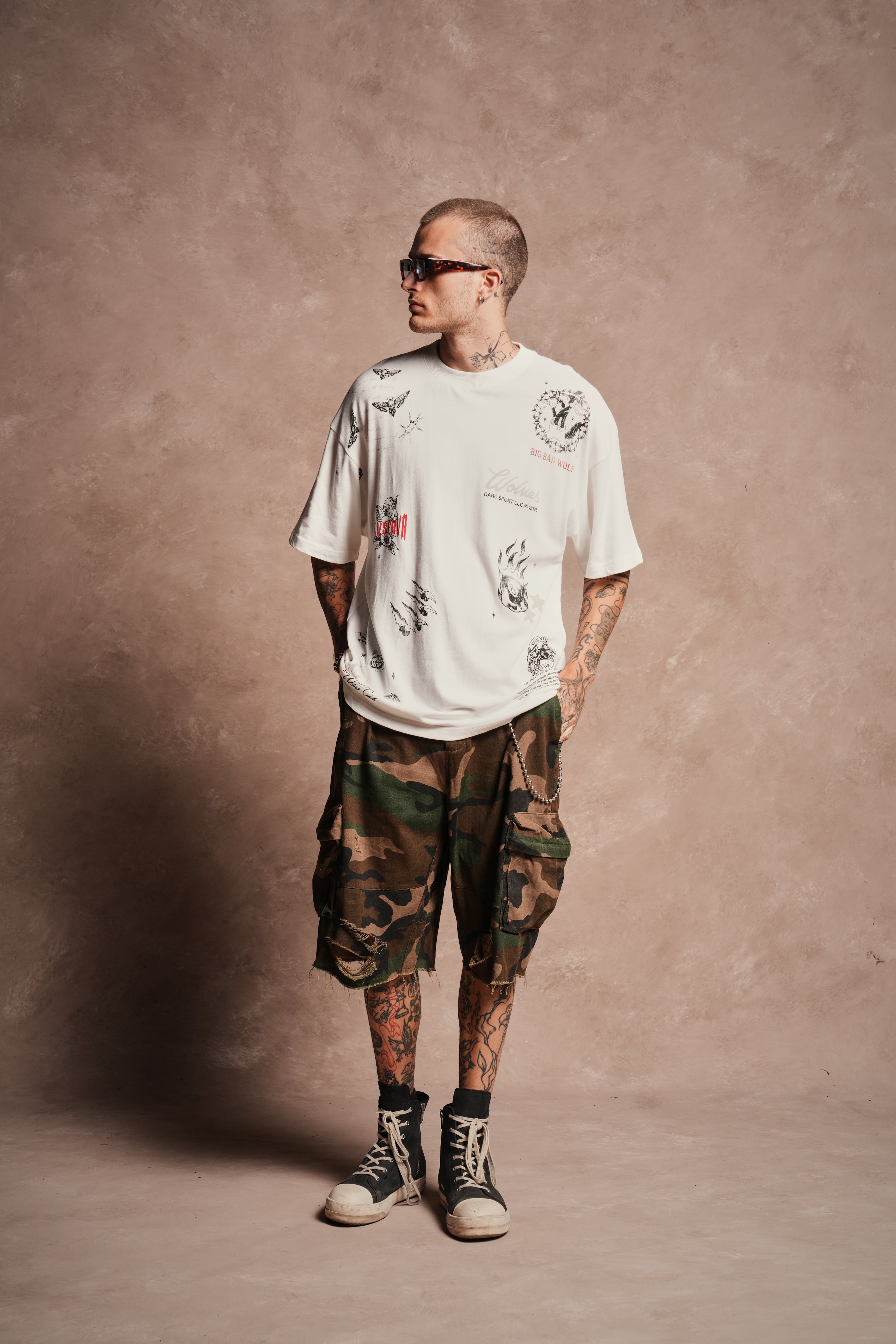 Big Bad Wolves Premium Oversized Tee in Cream