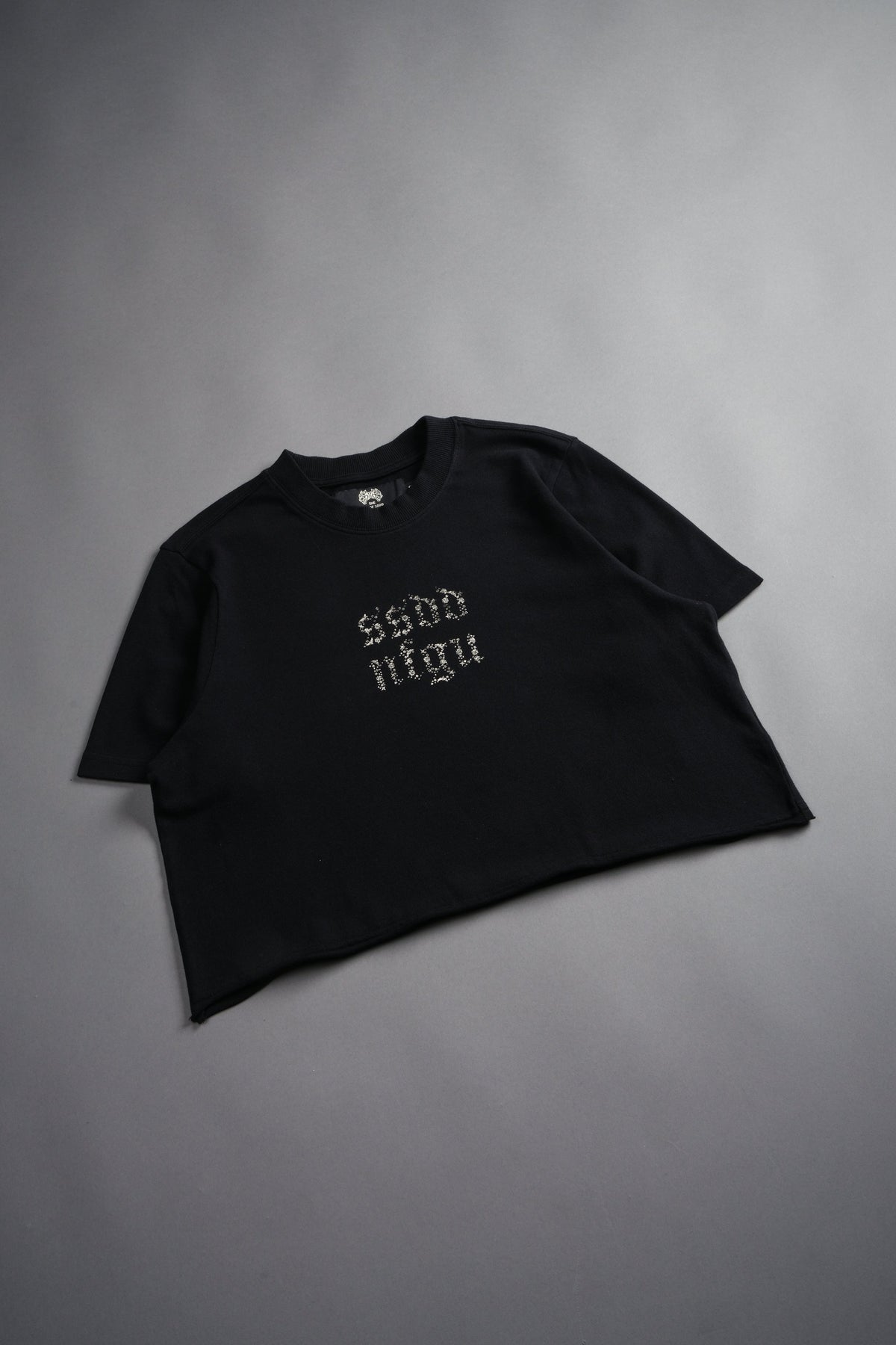 Crystal Code "Premium" Oversized (Cropped) Tee in Black - imagem 6